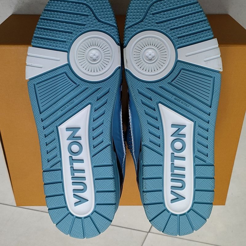Louis Vuitton Louis Vuitton Blue Black Trainer Low Top Sneakers -2508 Size US 8 / EU 41 - 4 Thumbnail