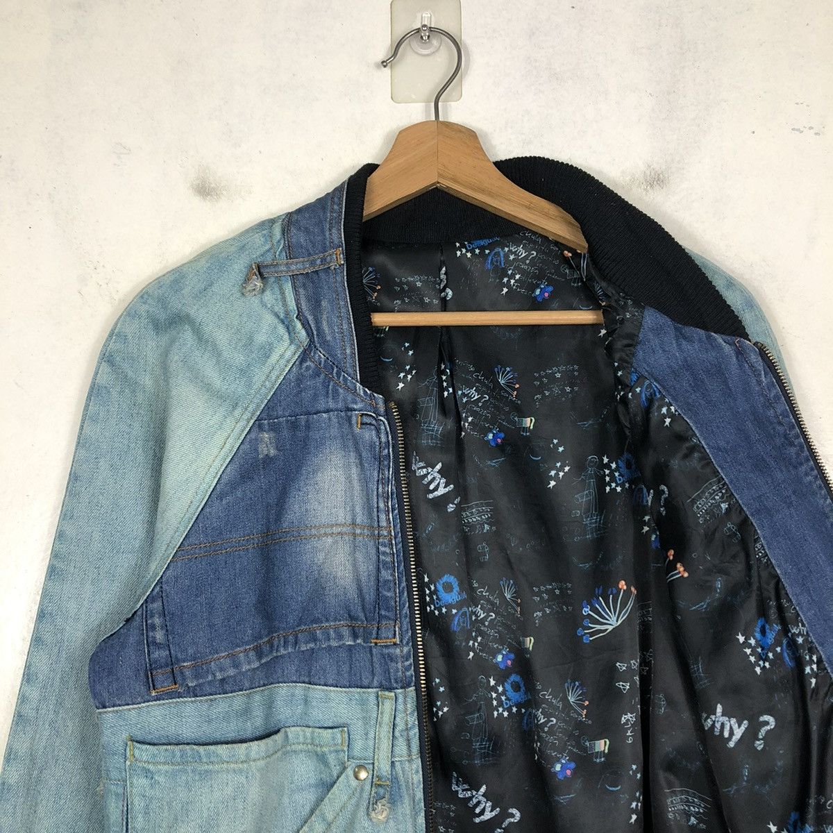 Japanese Brand 📌VINTAGE BOMBER DENIM JACKET INDIGO DESIGN DESIGUAL Size US S / EU 44-46 / 1 - 13 Thumbnail