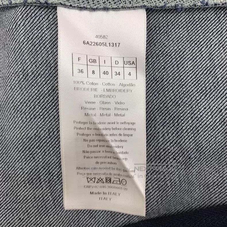 Dior Dior Dark blue heavy industry rhinestone embroidery cotton Size XS / US 0-2 / IT 36-38 - 7 Thumbnail