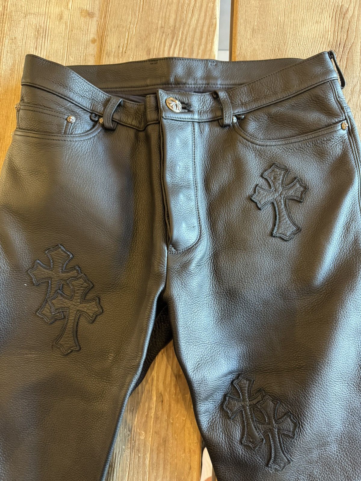 Chrome Hearts Chrome Hearts leather pants Size US 33 - 2 Thumbnail