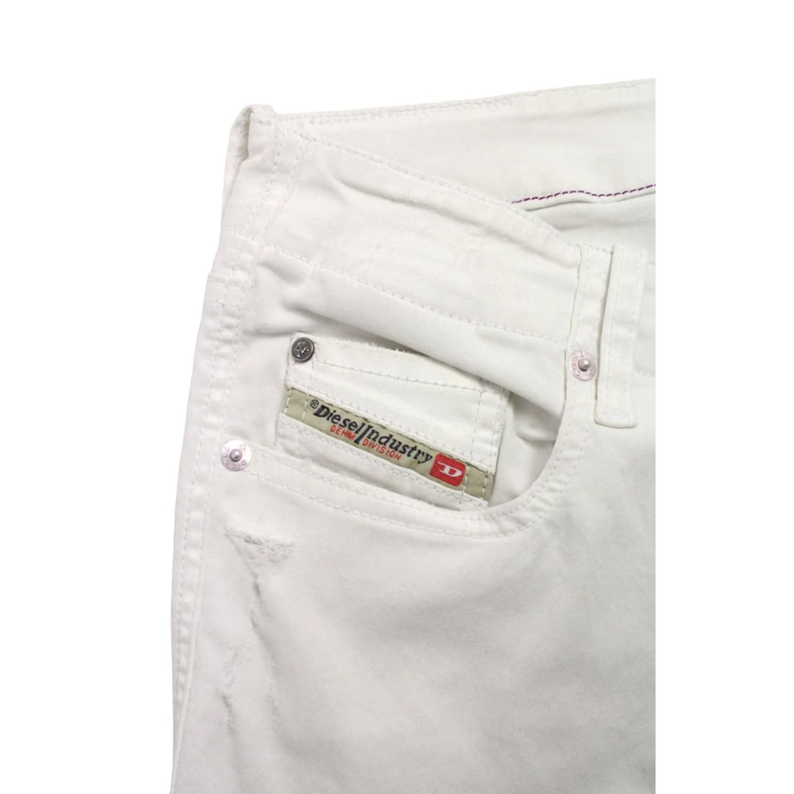 Diesel Diesel Grupee Super Slim-Skinny Low Waist 0605I Stretch Jeans Women's W29 L32 White Size 29" - 6 Thumbnail
