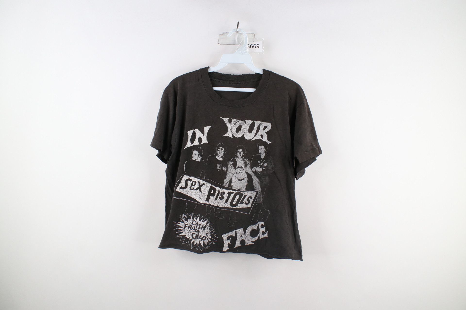 Vintage Vintage 80s Cropped Sex Pistols Cash From Chaos Band T 
