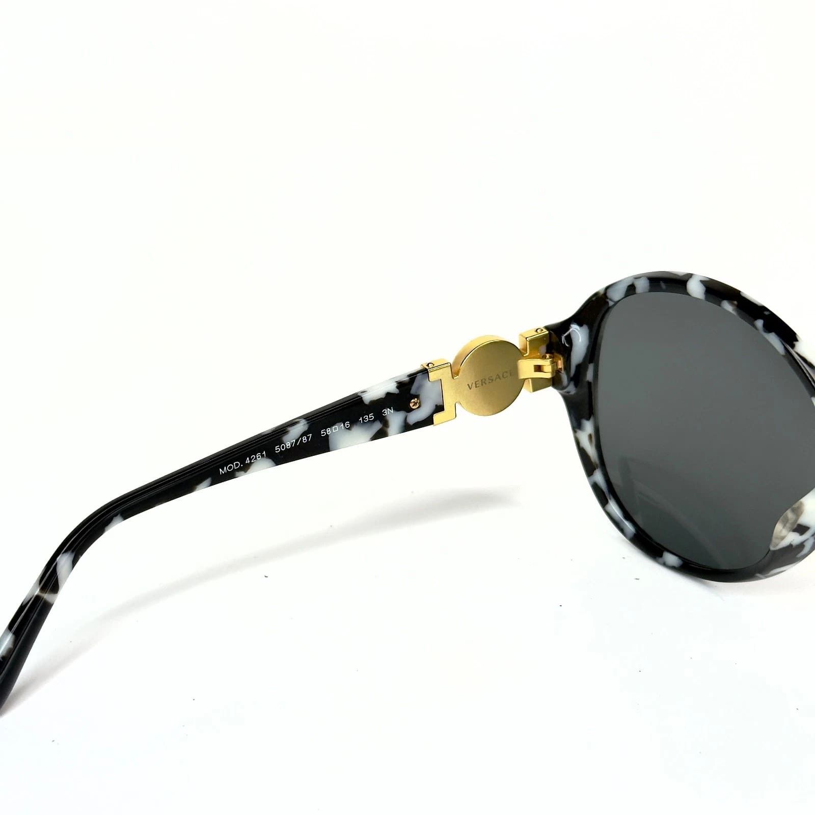 Versace VERSACE VE4261 Oversized 4261 Black White Chain Sunglasses Size ONE SIZE - 2 Thumbnail