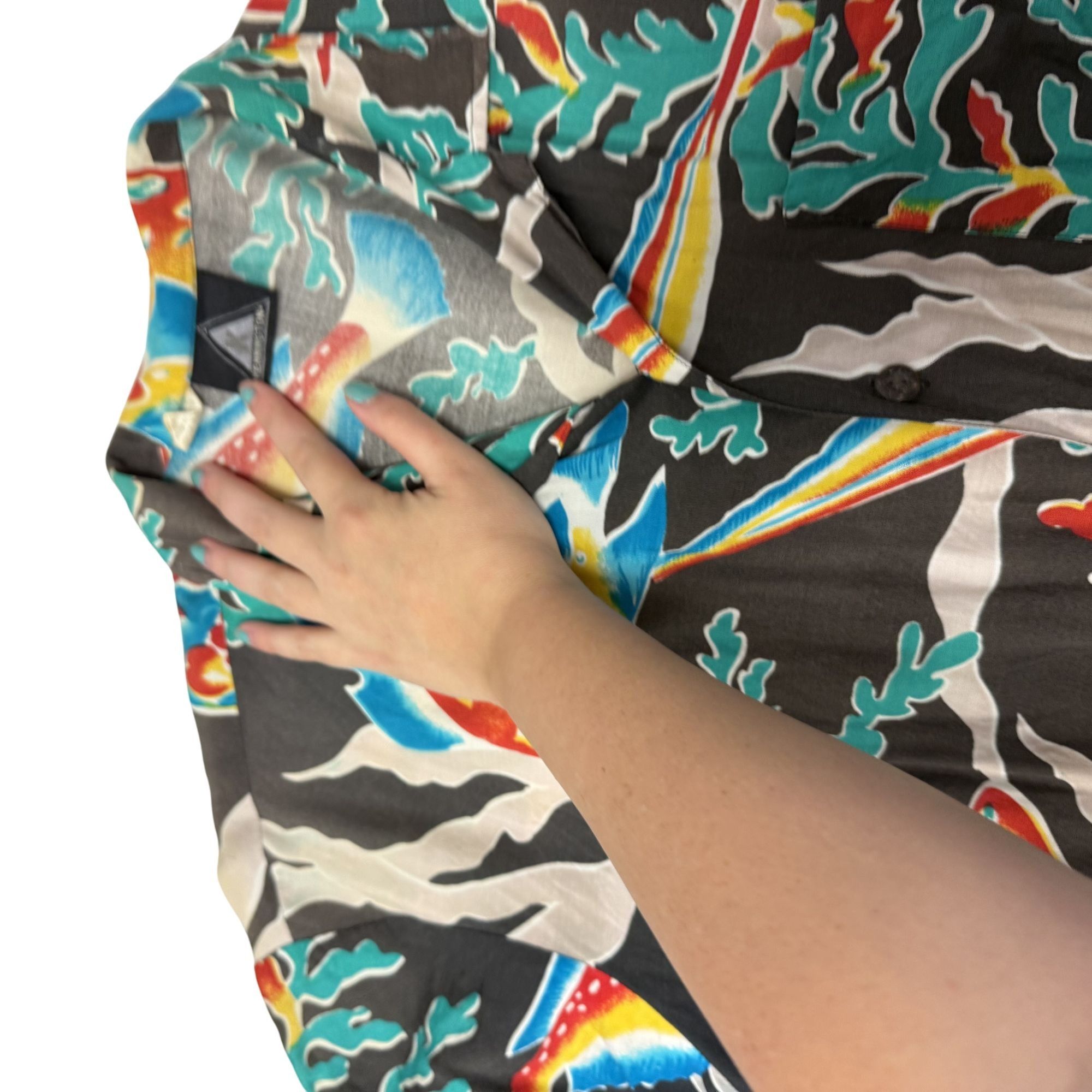 Kennington Ltd. Vtg Kennington Neon RAINBOW Tropical FISH Hawaiian Shirt Size US L / EU 52-54 / 3 - 14 Thumbnail