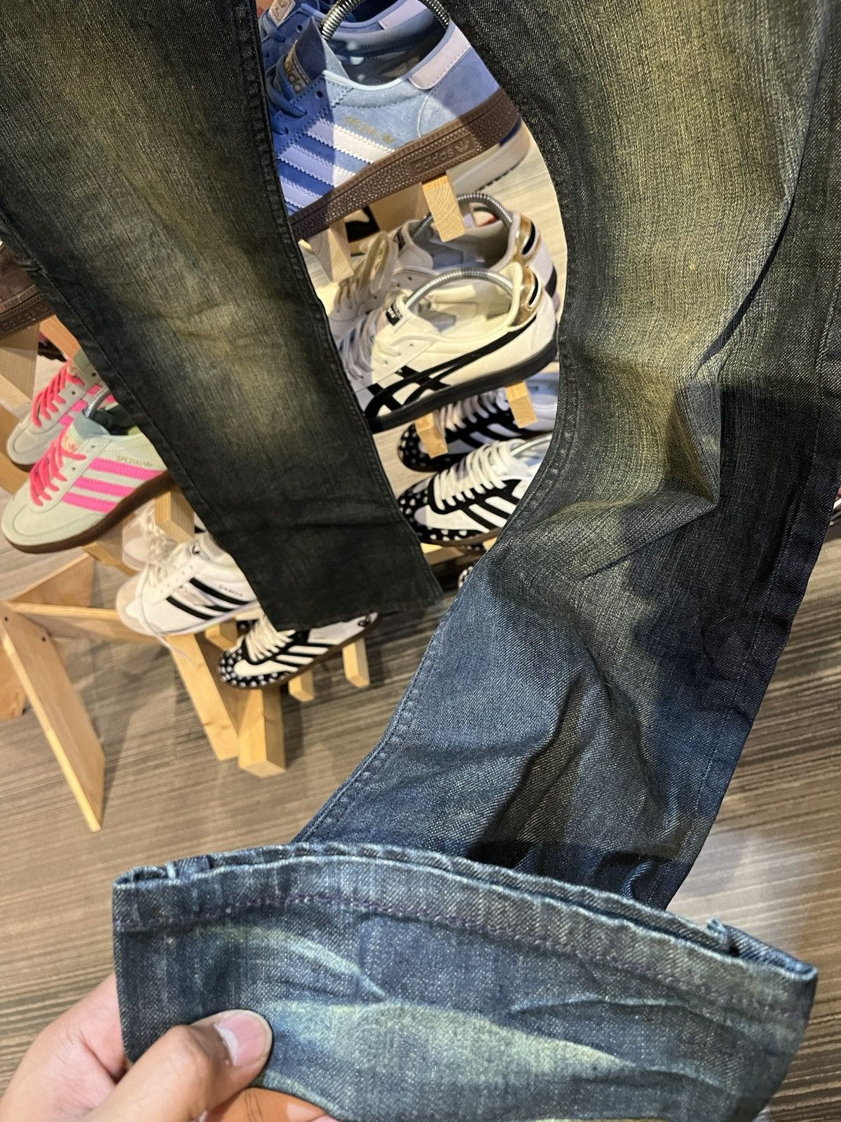 Japanese Brand Rattle Trap Faded Blue Jeans