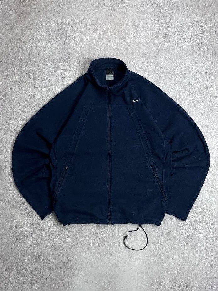 Nike × Vintage Vintage Nike Swoosh Retro Sherpa Fleece Zip Jacket Y2K L Size US L / EU 52-54 / 3 - 1 Thumbnail