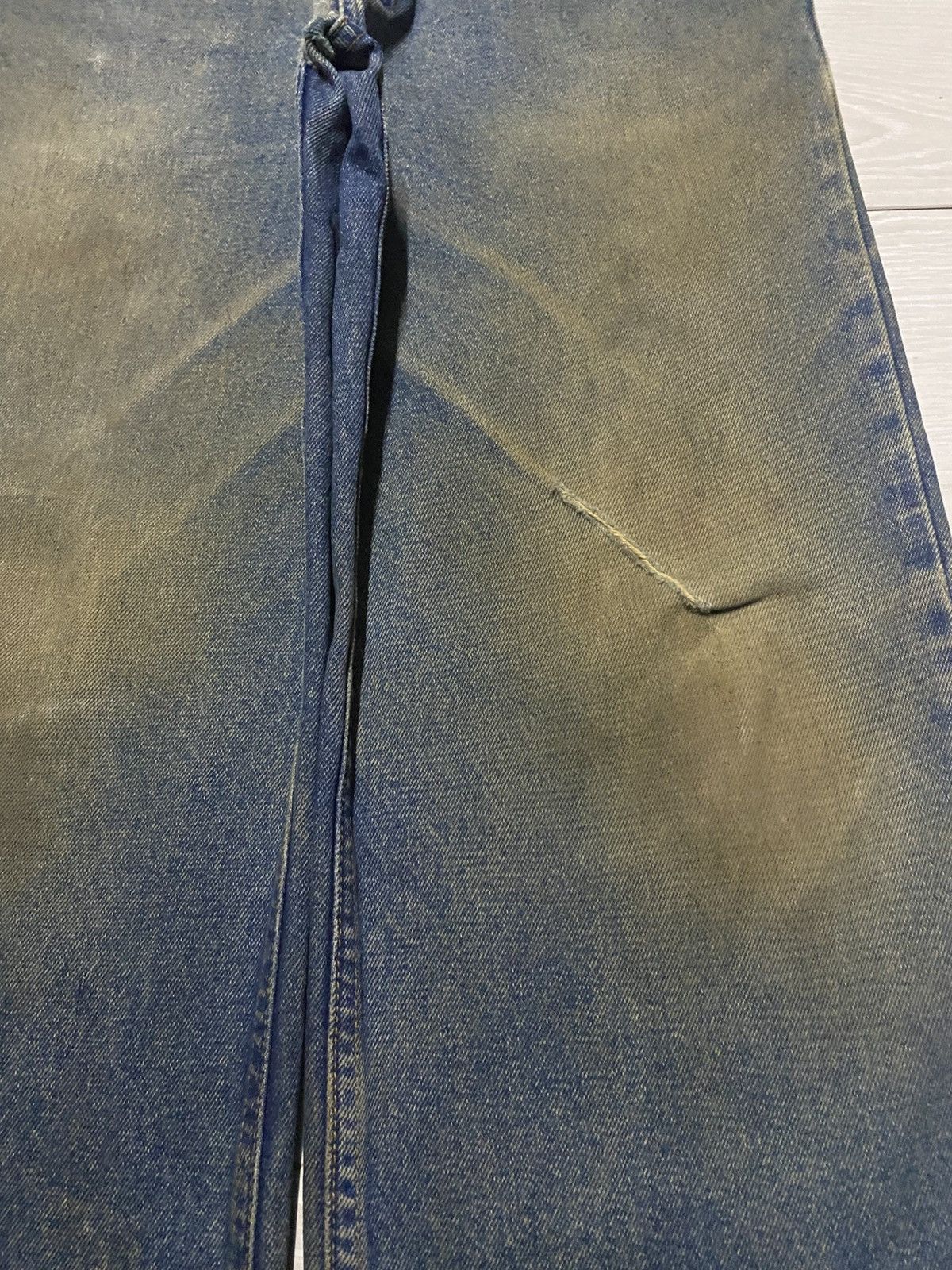 Evisu Relation Mud Wash Vintage Distressed Baggy Wide Leg Jeans Size US 33 - 8 Thumbnail