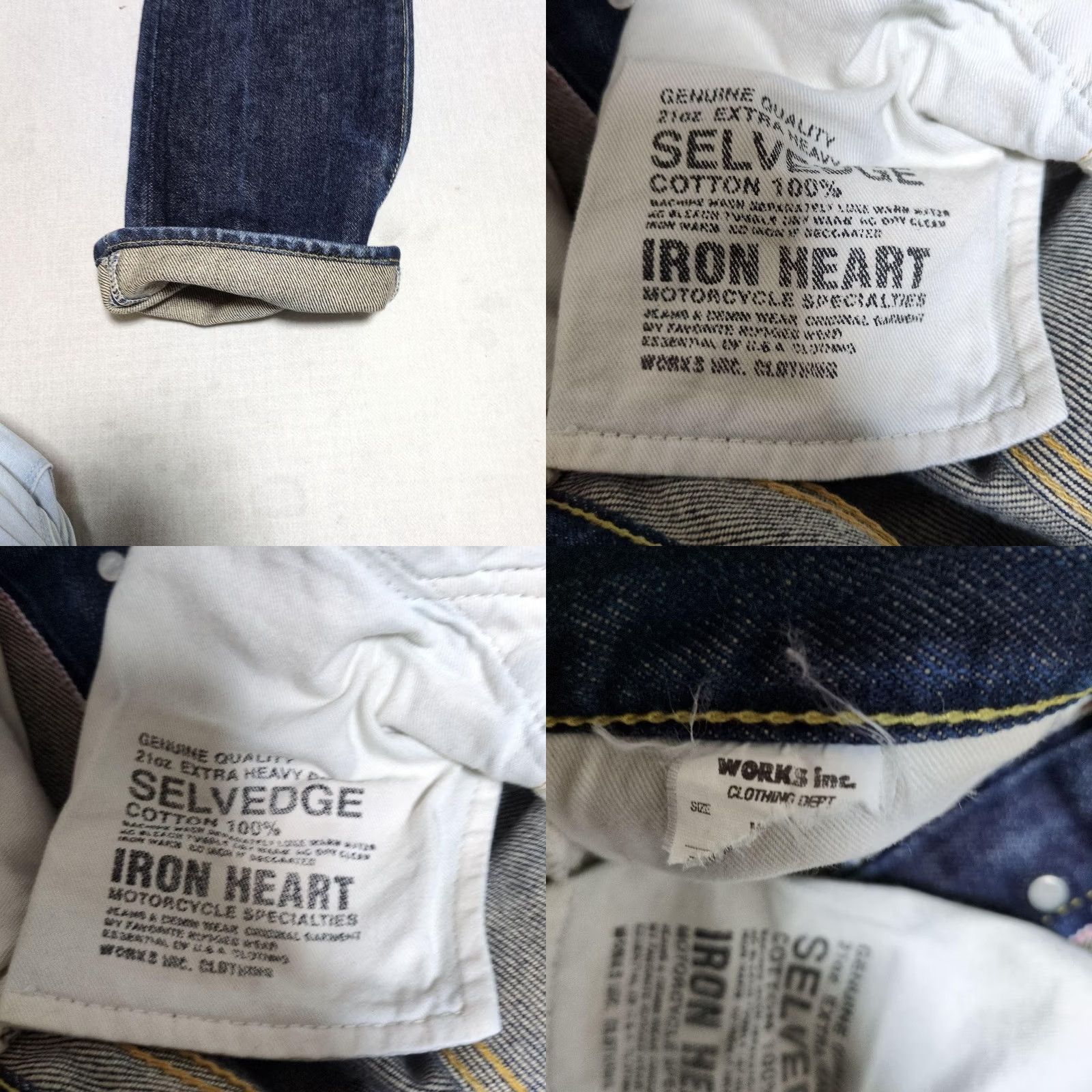 Iron Heart IRON HEART 461S Jeans Biker Denim 21oz W31 L34 Mens Blue Size US 31 - 8 Thumbnail