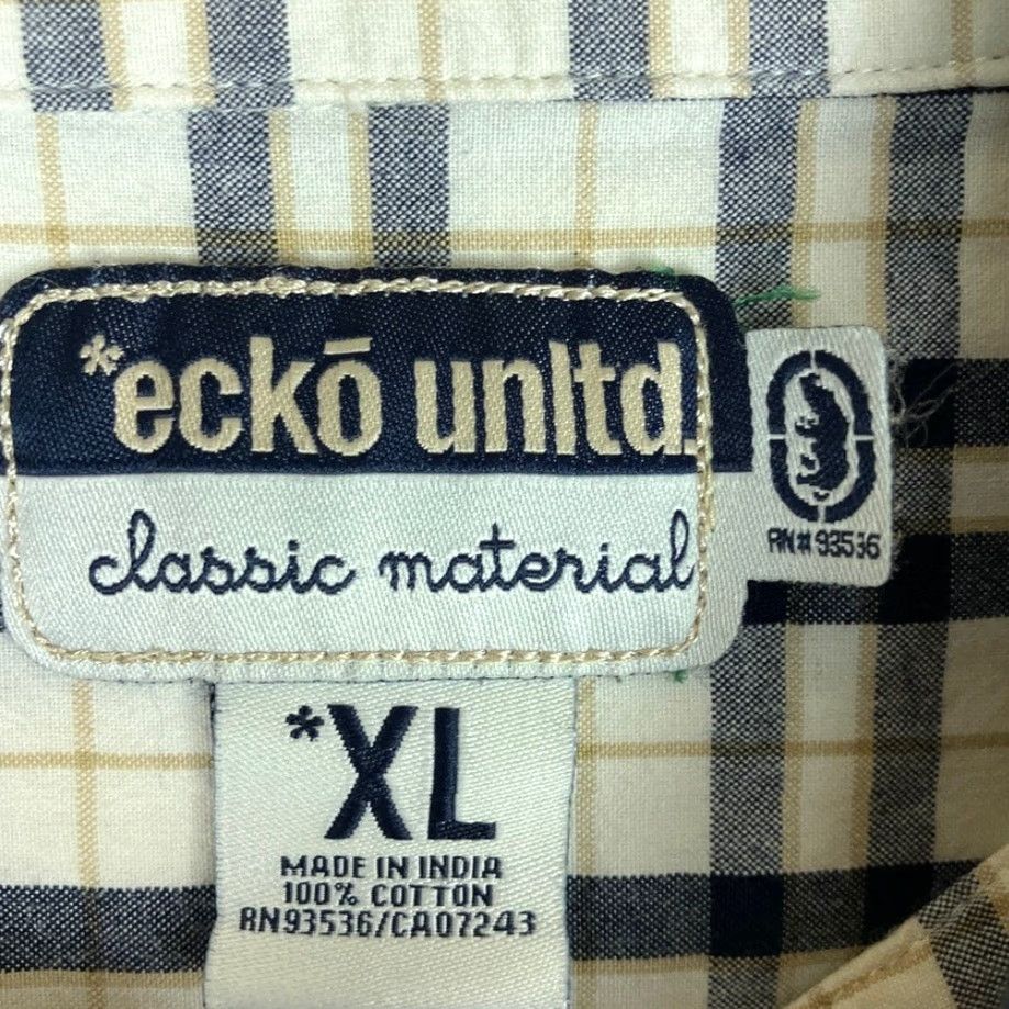 Ecko Unltd. VINTAGE Ecko Unltd Shirt Plaid Button-Down Long Sleeve 100% Cotton XL Mens White Black Size US XL / EU 56 / 4 - 6 Thumbnail