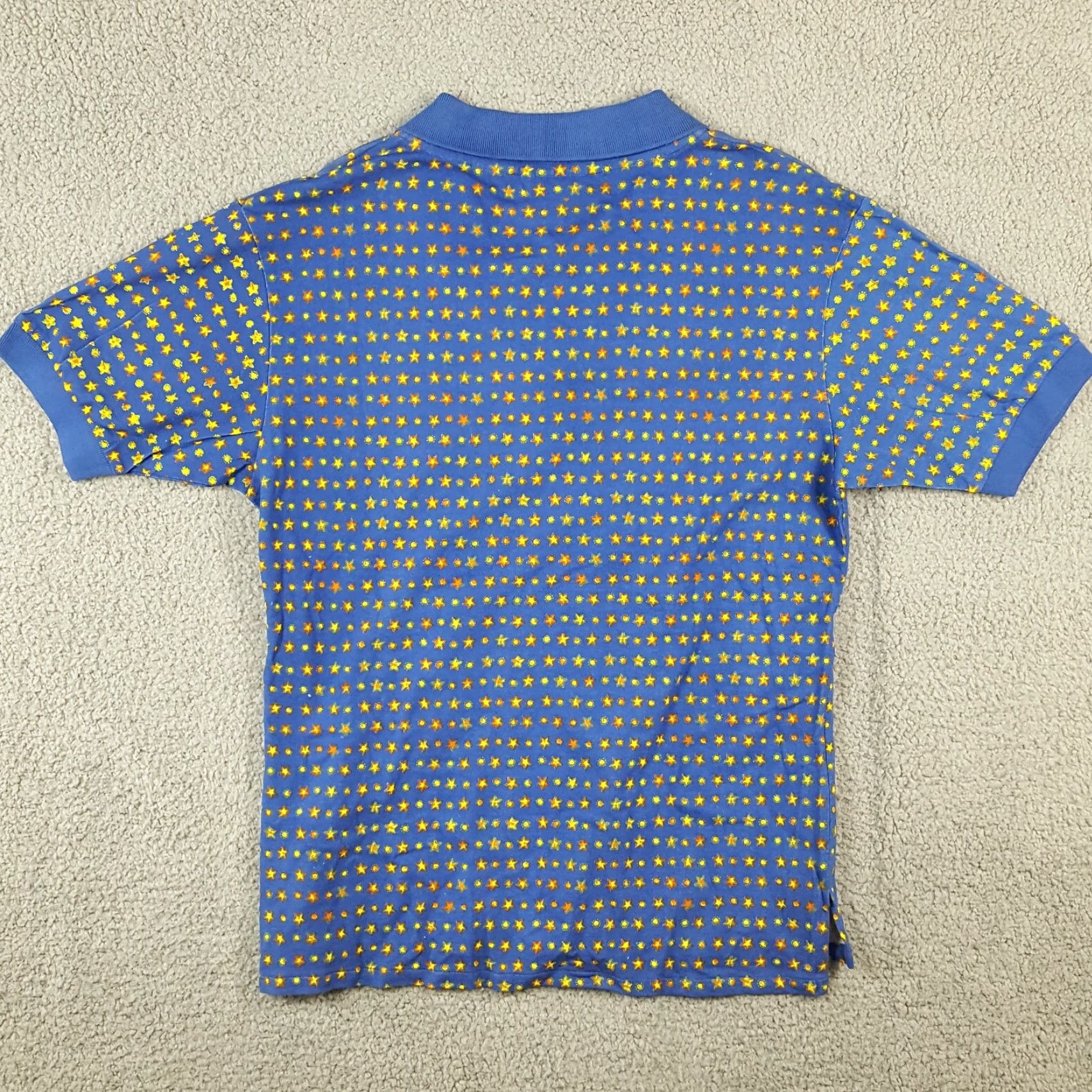 Vintage VINTAGE 90s Aurea Blue Stars Art Collared Polo Shirt Women's Medium Preppy Tennis Golf Size M / US 6-8 / IT 42-44 - 3 Thumbnail