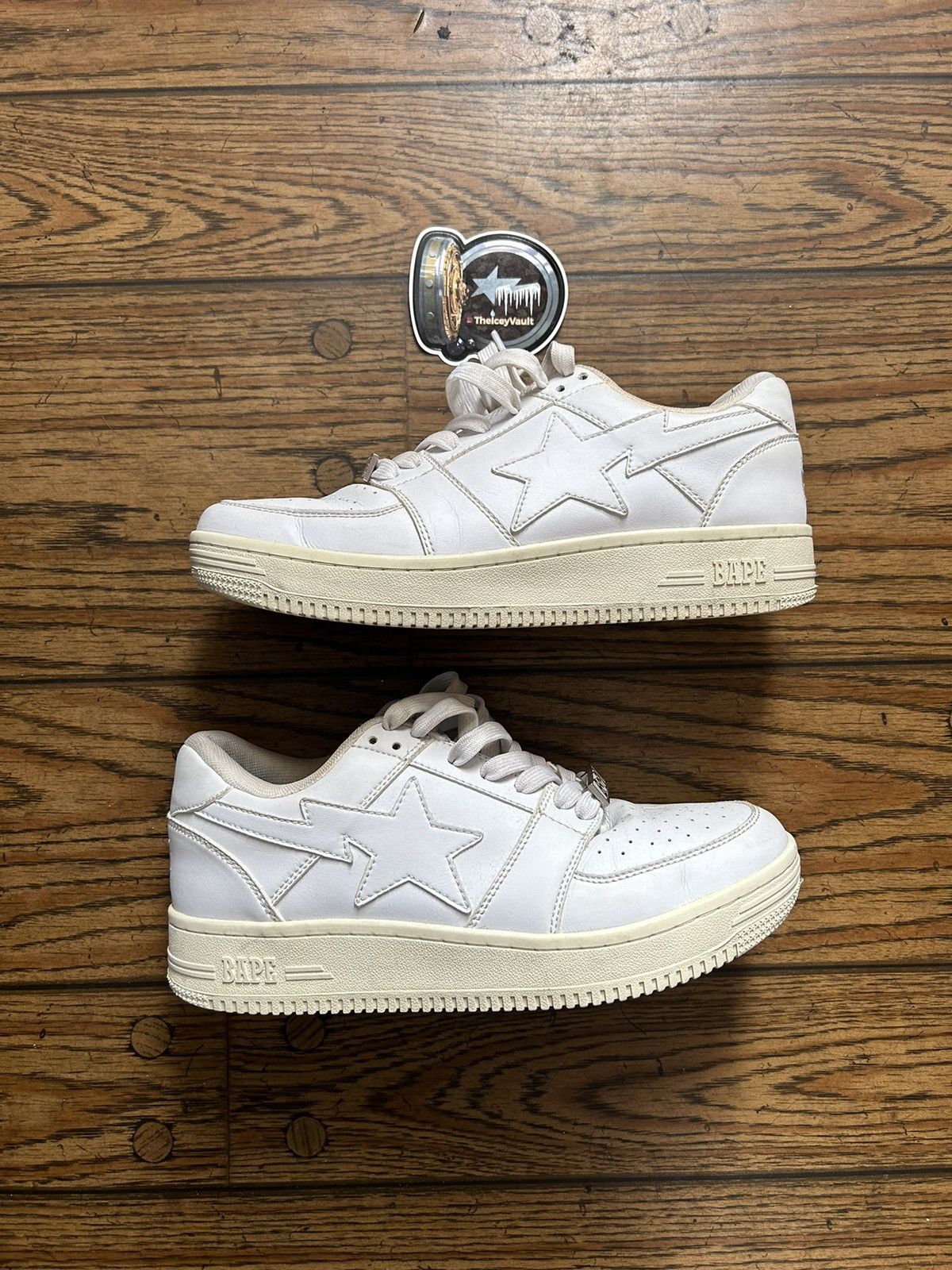 Bape Bape White/White Bapestas 9 Size US 9 / EU 42 - 1 Thumbnail