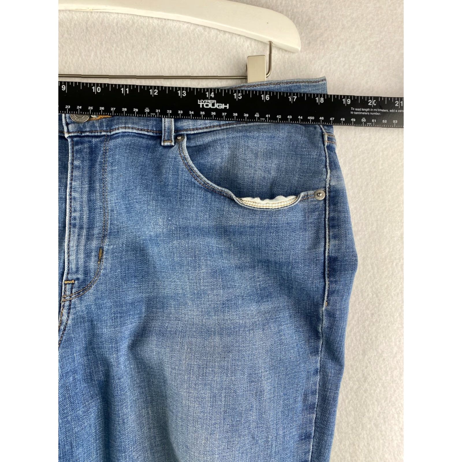 Levi's Levi's Jeans Bootcut Levi's Womens 16 Blue High Rise Distressed Regular 5-Pocket Denim Stretch Size 38" / US 16 / IT 52 - 3 Thumbnail