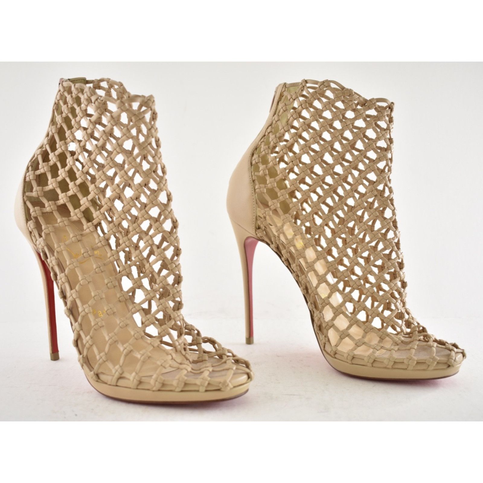 Christian Louboutin Christian Louboutin Porligat 120 Nu Nude Beige Caged Size US 6.5 / IT 36.5 - 4 Thumbnail
