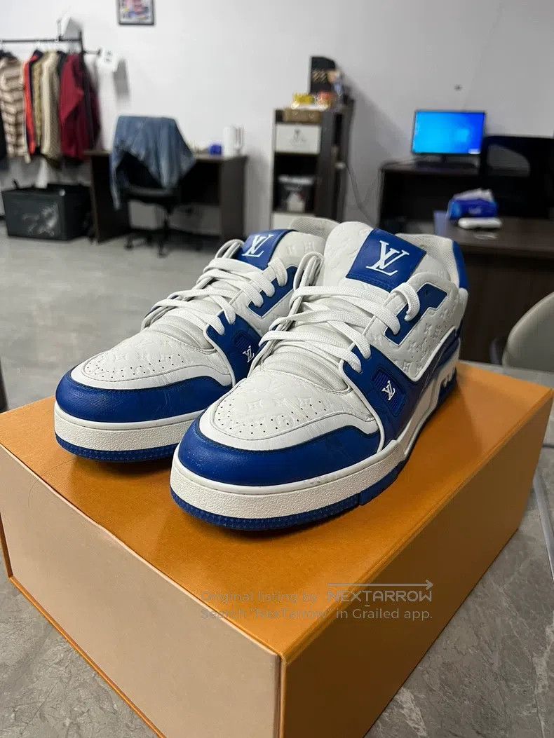 Louis Vuitton Louis Vuitton Trainer white blue shoes Size US 10 / EU 43 - 1 Thumbnail
