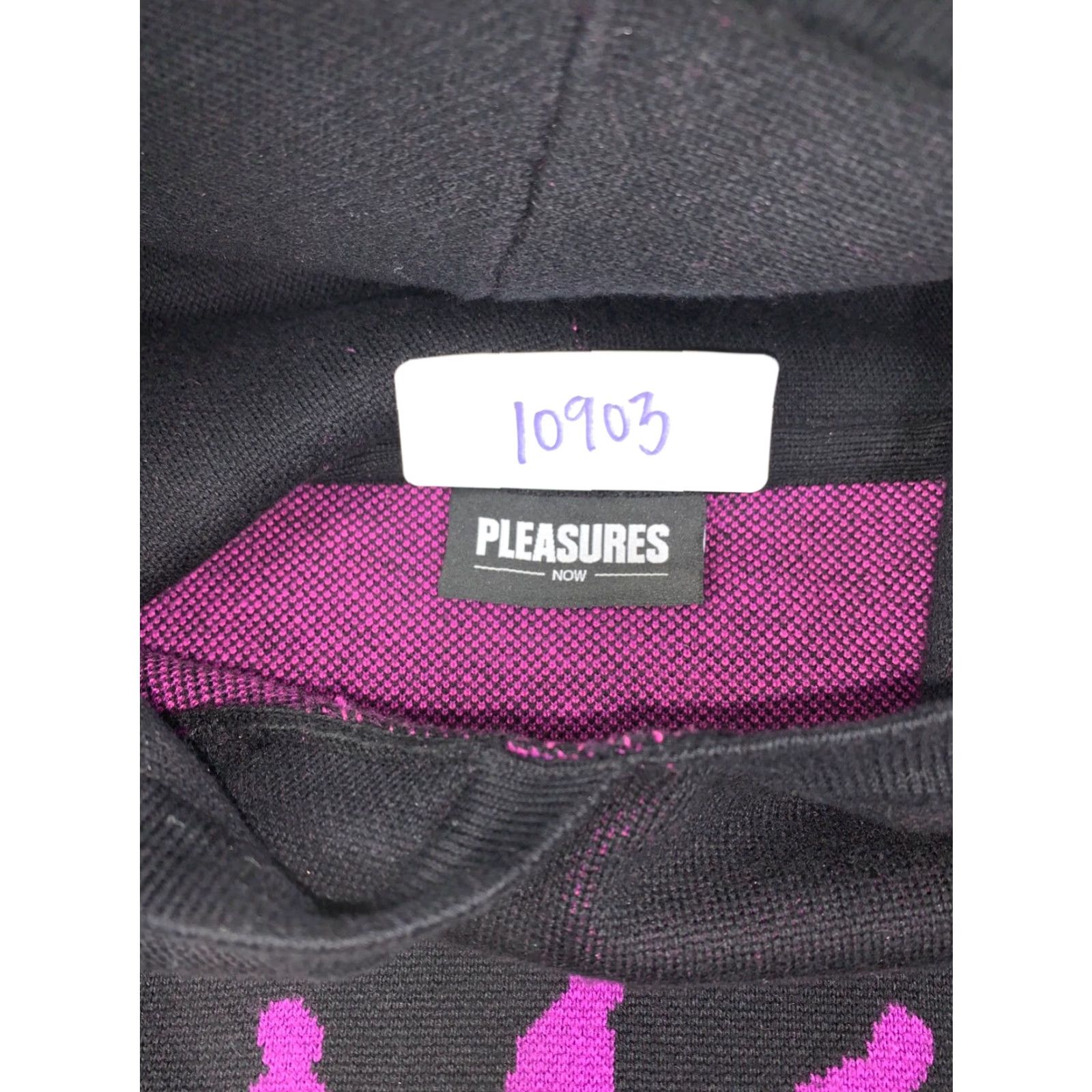 Pleasures NWT Pleasures Logo Hoodie Womens L Black Pullover Knit Hooded Pockets Casual Pullover Size L / US 10 / IT 46 - 2 Thumbnail