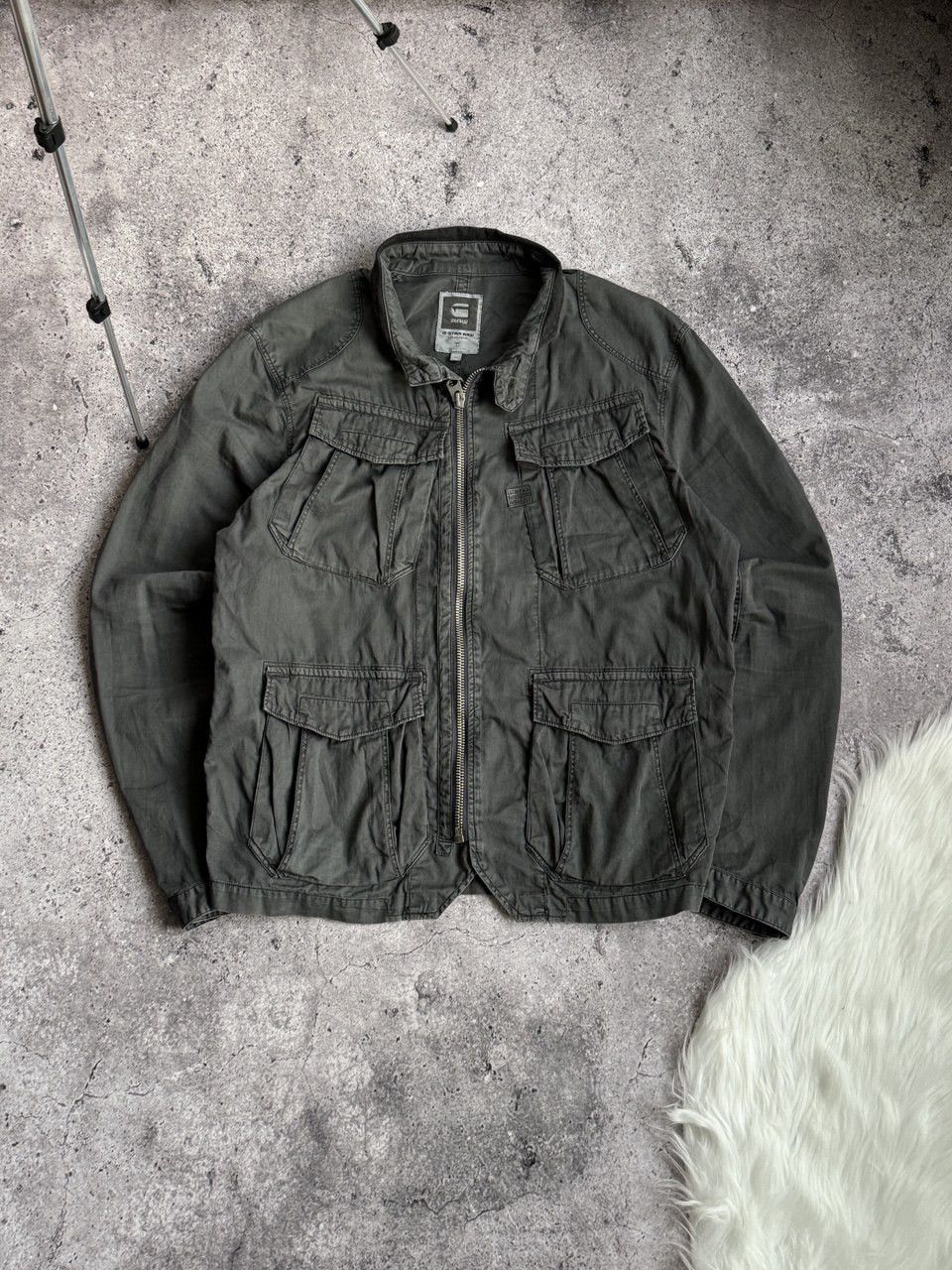 G-Star × Vintage Vintage G-Star Raw Y2K cargo military zip jacket size L XL Size US XL / EU 56 / 4 - 1 Thumbnail