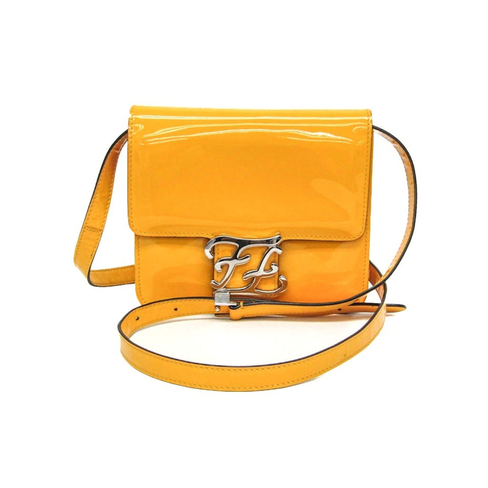 Fendi Fendi Calligraphy 8BT317 Women's Leather Shoulder Bag Yellow Size ONE SIZE - 1 Thumbnail