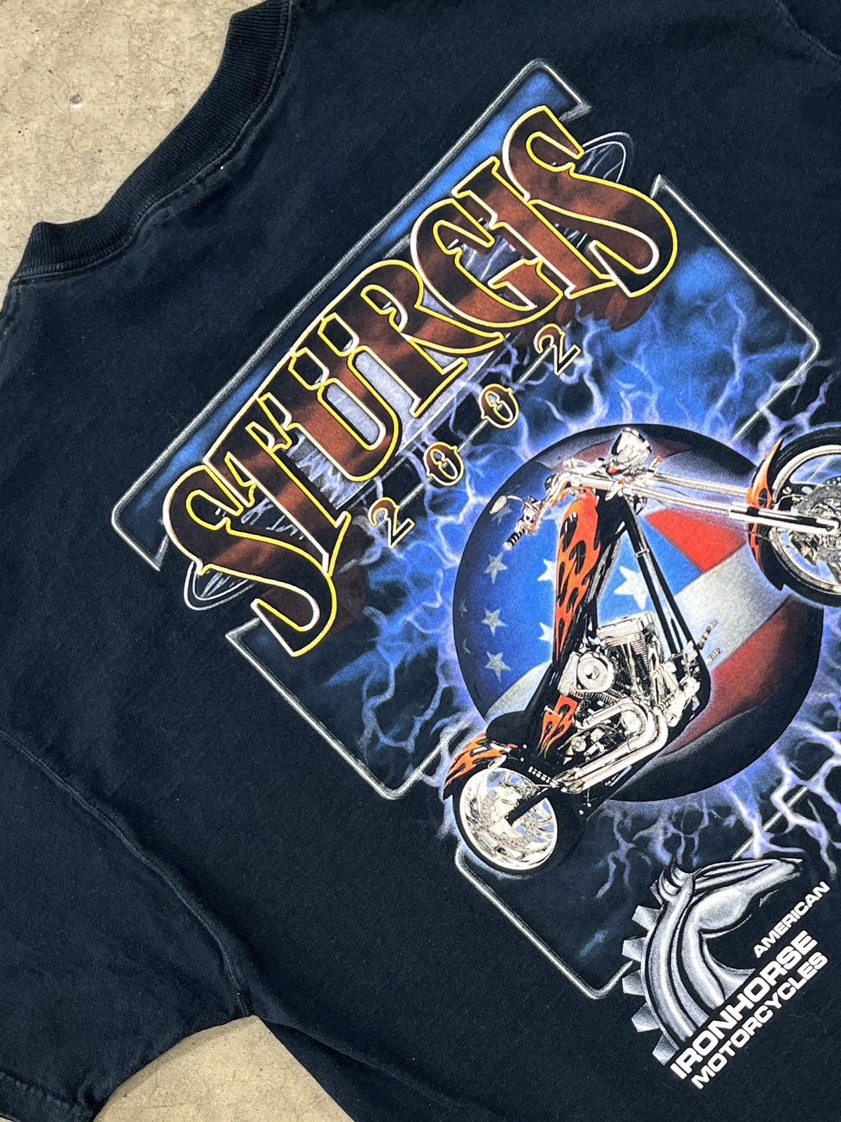 Harley Davidson Vintage 2002 Sturgis Thunder Texas Chopper Motorcycle Tee XL Size US XL / EU 56 / 4 - 1 Thumbnail
