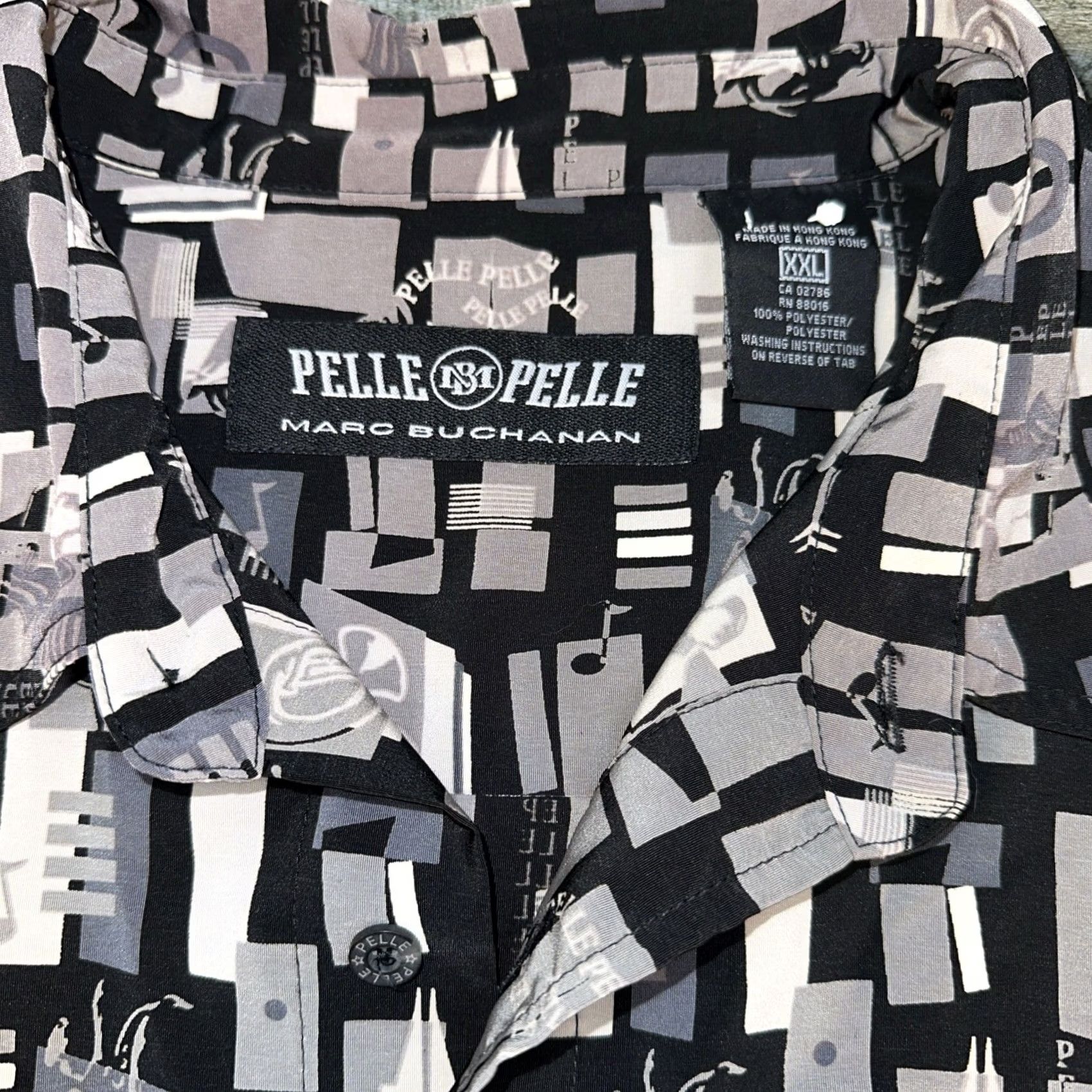 Pelle Pelle VINTAGE Pelle Pelle Rhapsody Blues Jazz Print Shirt XXL 90s Rare Button-Up AOP Shirt Mens XXLTBD Size US XXL / EU 58 / 5 - 3 Thumbnail