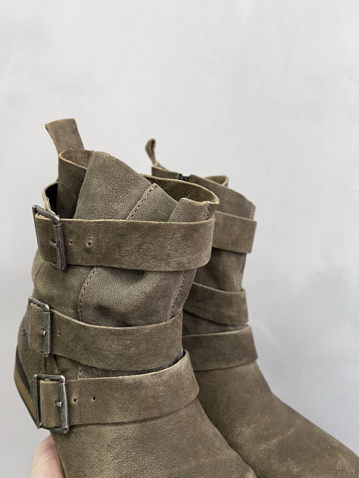Vintage AVANT GARDE BELTED HIGH LEATHER DESIGNER BOOTS COMBAT Y2K Size US 7.5 / EU 40-41 - 4 Thumbnail