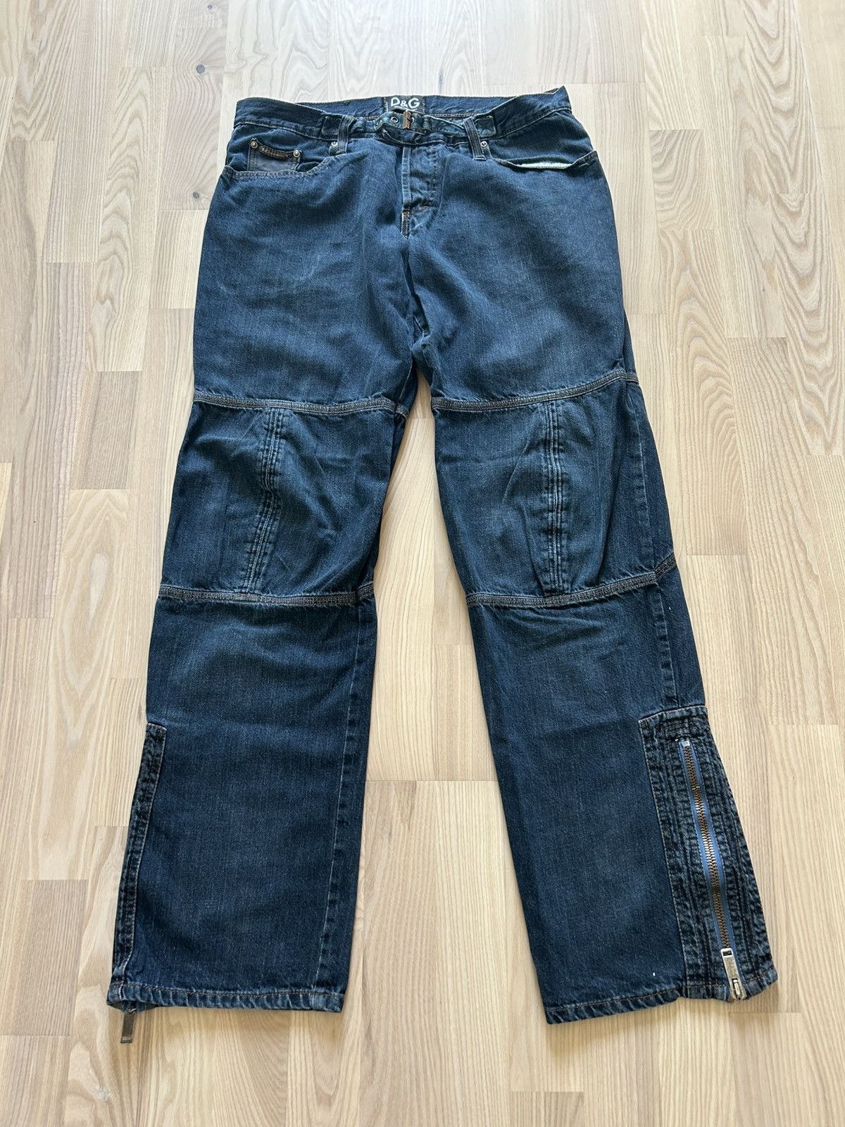 Dolce & Gabbana Dolce & Gabbana AW2004 Archive Bondage Zipper Flare Jeans Size US 33 - 1 Thumbnail