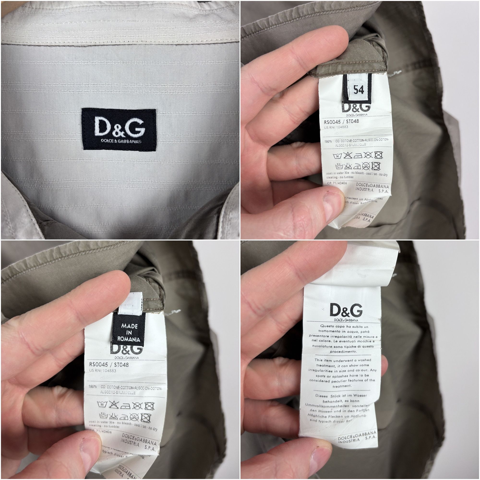 Dolce & Gabbana × Vintage Vintage Dolce & Gabbana Button Up Shirt Gray Mens Size 54 Size US M / EU 48-50 / 2 - 10 Thumbnail