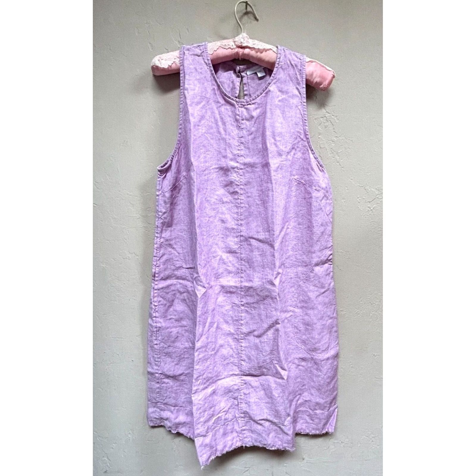 Charter Club Charter Club Women Shift Dress Sleeveless Linen Round Neck PXL Light Purple Size XL / US 12-14 / IT 48-50 - 2 Thumbnail