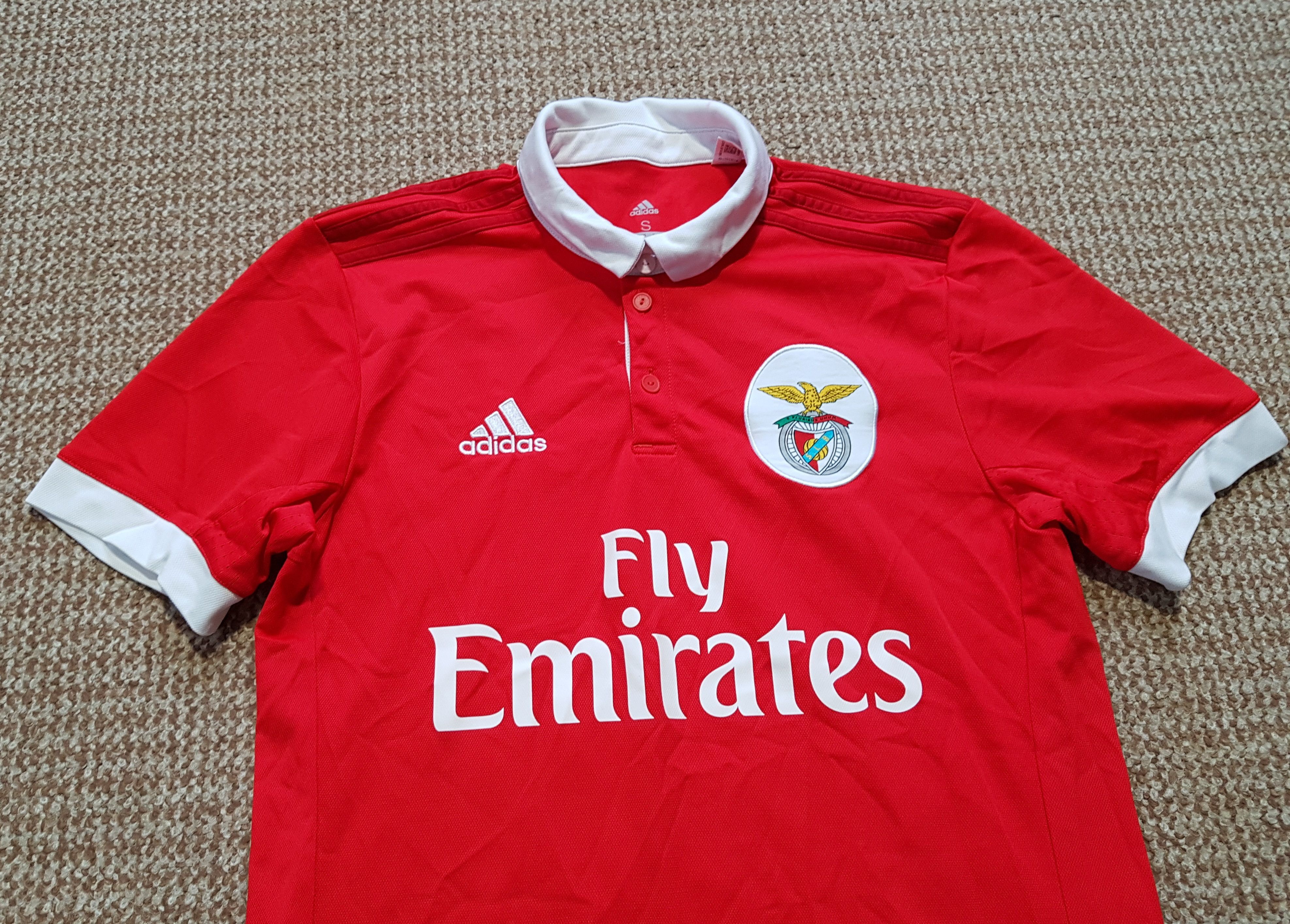 Adidas Adidas Benfica 2017-18 Home Soccer Football Jersey sz S Size US S / EU 44-46 / 1 - 4 Thumbnail