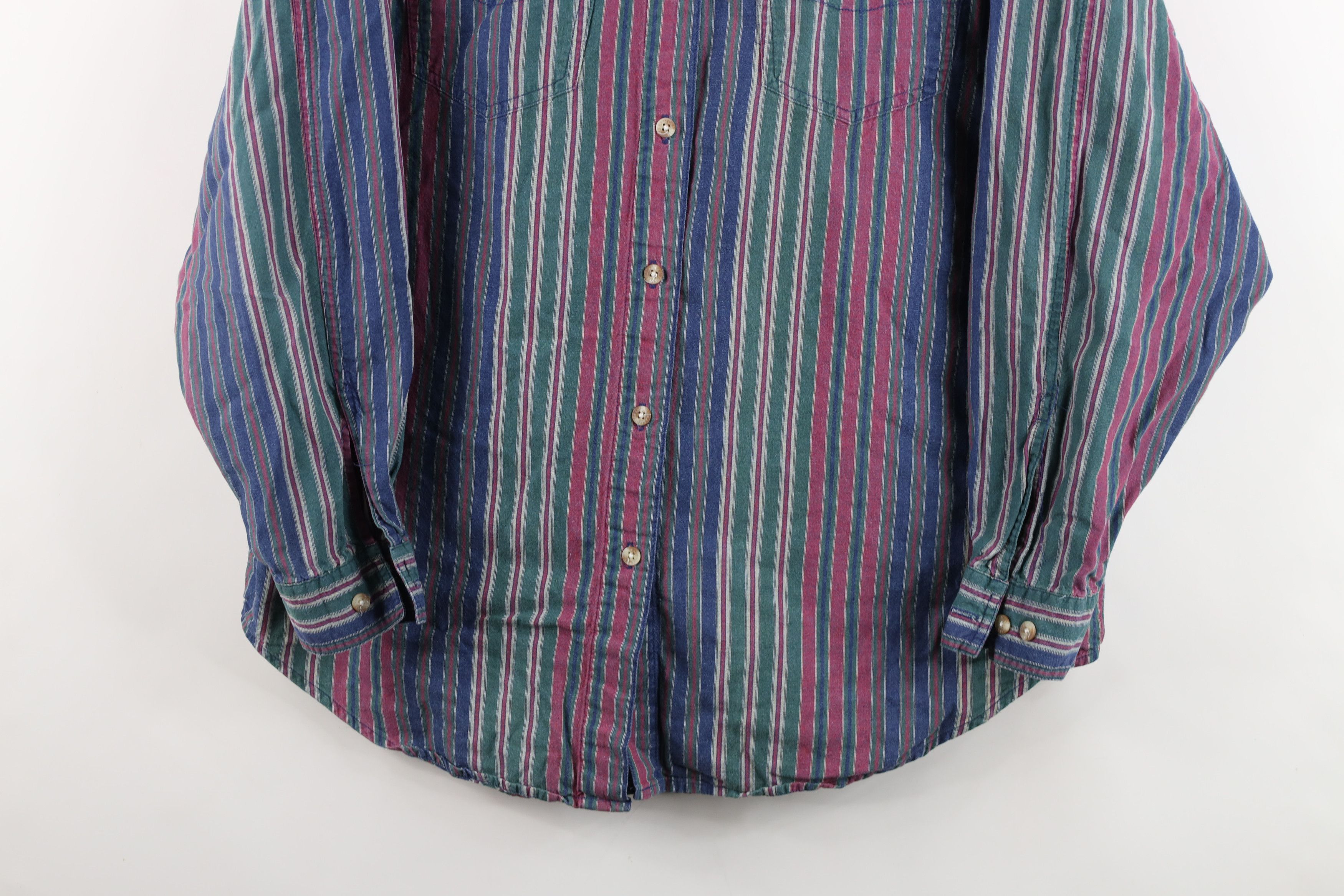 Vintage Vintage 90s Streetwear Striped Collared Button Shirt Size L / US 10 / IT 46 - 3 Thumbnail
