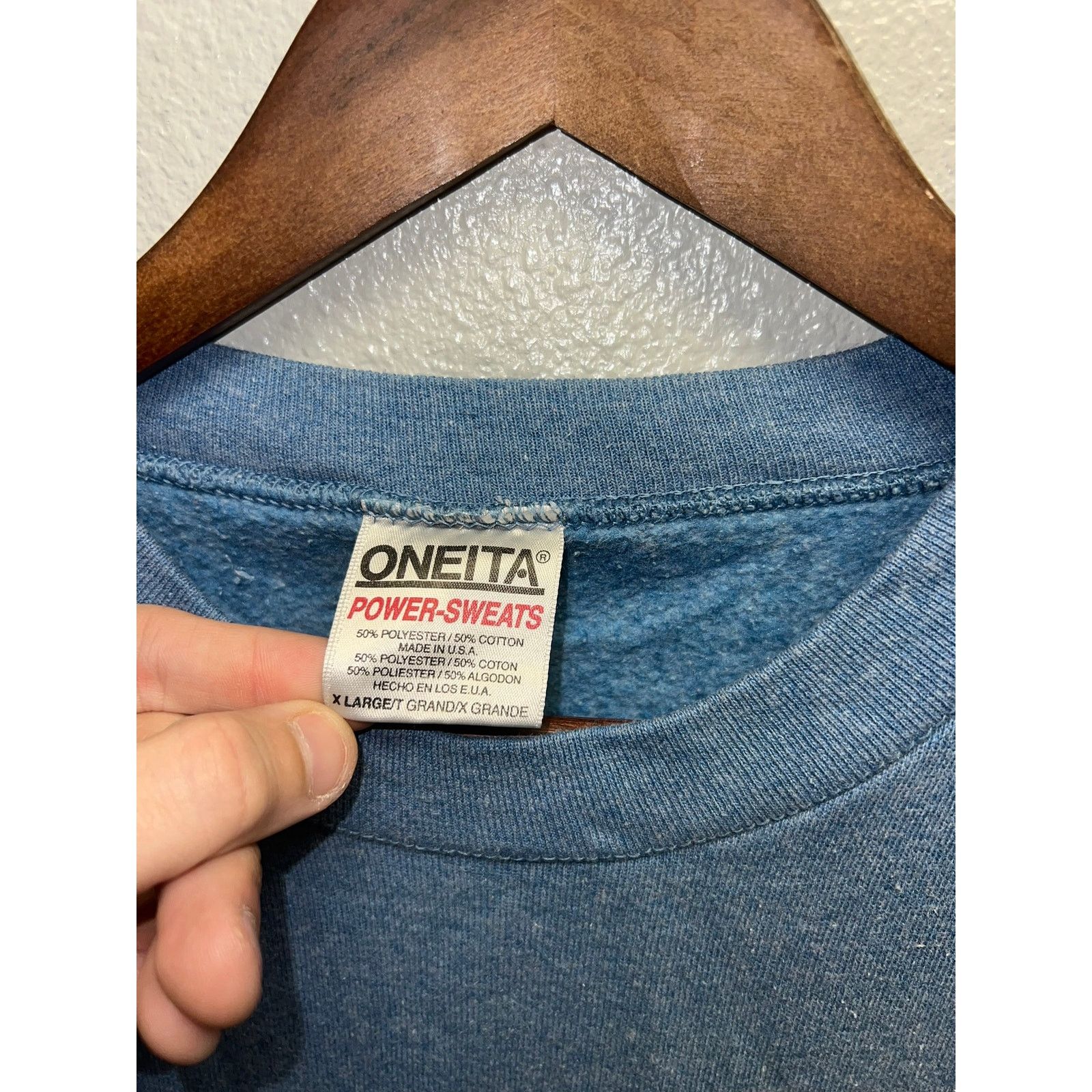 Vintage Vintage Oneita Sweatshirt Franklin Blue Crewneck 90s XL Size US XL / EU 56 / 4 - 5 Thumbnail