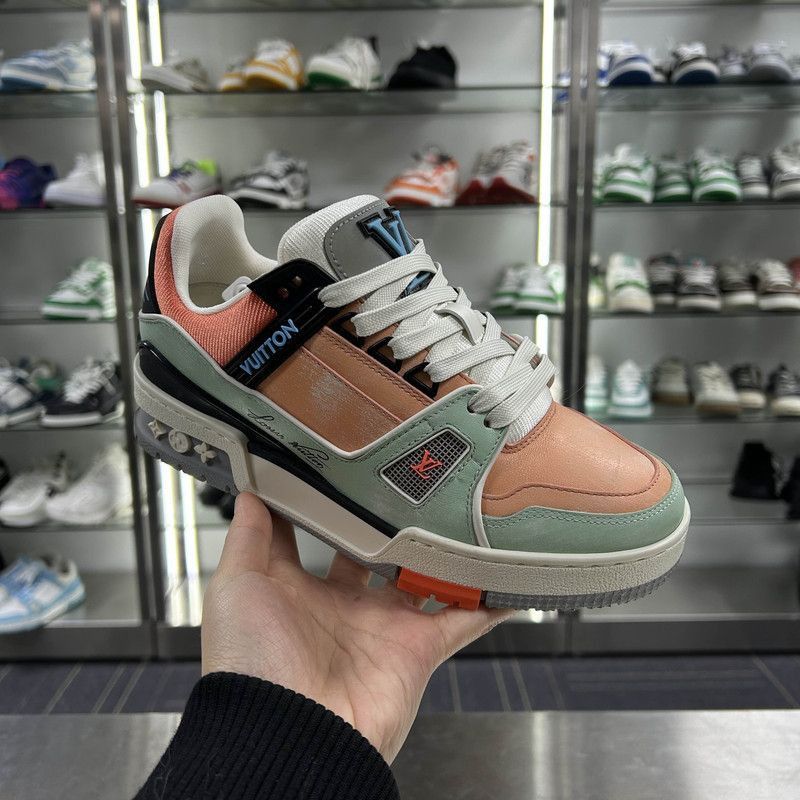Louis Vuitton Louis Vuitton Trainer Low-Top Sneakers, Orange & Green - Size US 7 / EU 40 - 8 Thumbnail