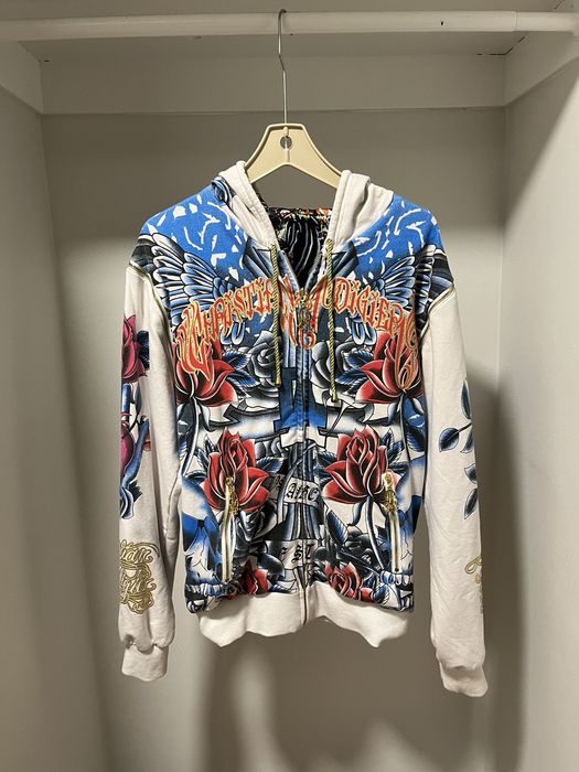 Christian audigier discount zip up hoodie