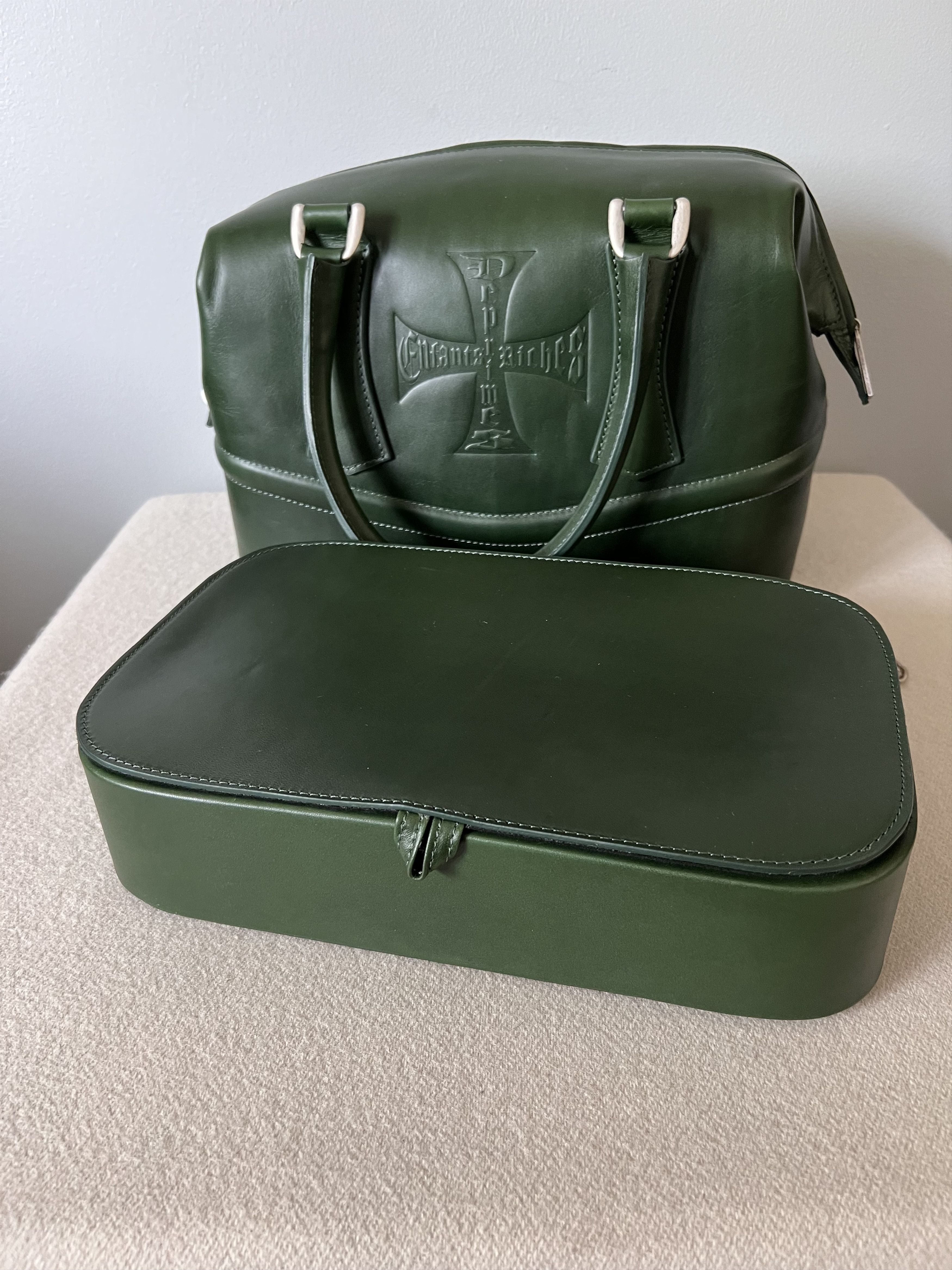 Enfants Riches Deprimes Enfants Riches Deprimes Leather Bowling Bag in Green Size ONE SIZE - 9 Thumbnail