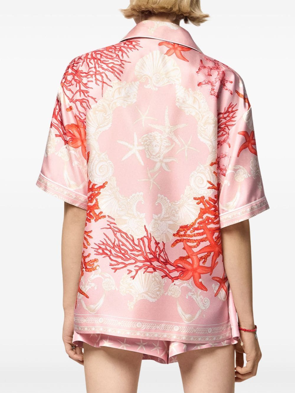 Versace o1s22i1n1024 Silk Baroque Shirt in Pink Size S / US 4 / IT 40 - 4 Thumbnail