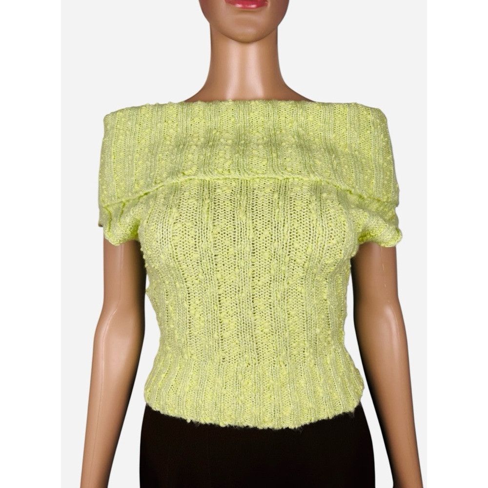 Other New Silence + Noise Starlet Off-The-Shoulder Knit Neon Gree Size S / US 4 / IT 40 - 3 Thumbnail