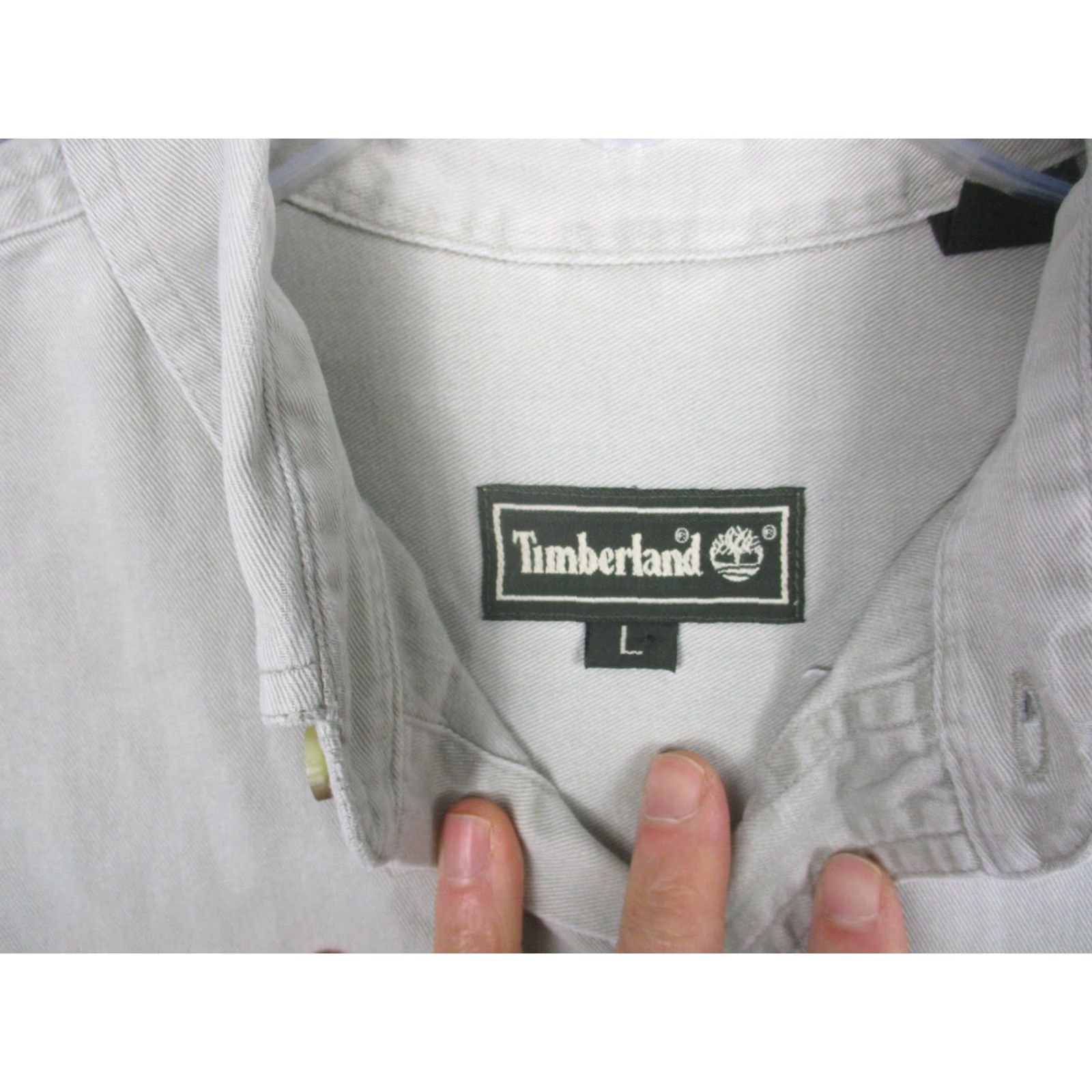 Timberland VINTAGE Timberland Shirt Mens Large Beige Long Sleeve Pocket Cotton Twill Size US L / EU 52-54 / 3 - 5 Thumbnail