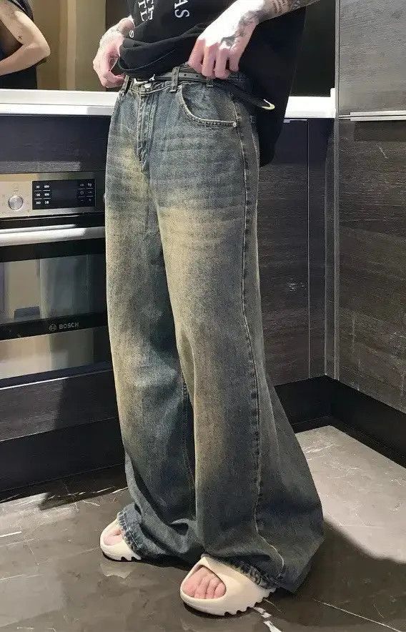 Japanese Brand Men Vintage Washed Wide-leg Jean Size US 32 / EU 48 - 5 Thumbnail