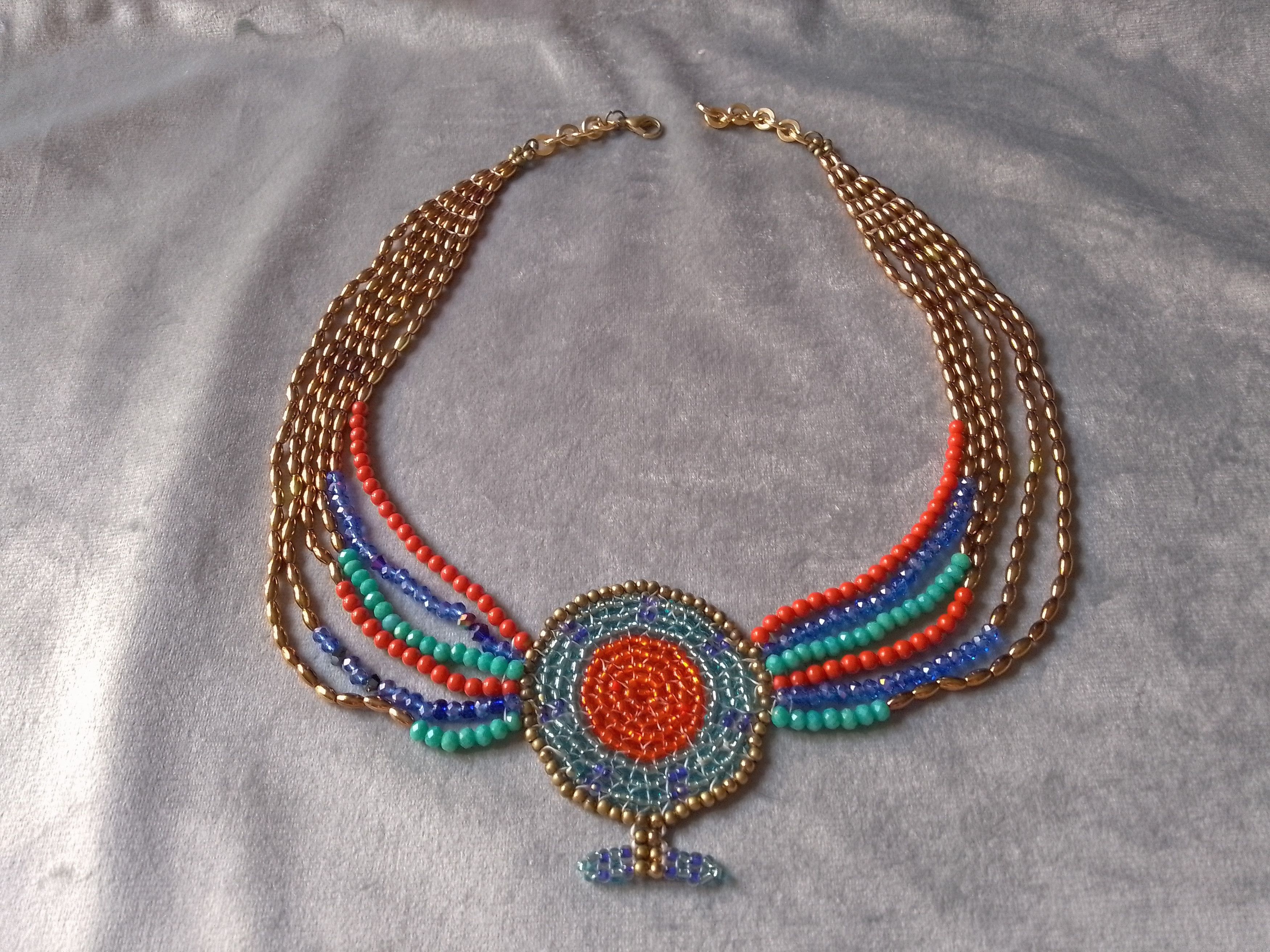 Handmade Necklace Ethnic Egyptian Cleopatra Style Multithread Size ONE SIZE - 1 Thumbnail
