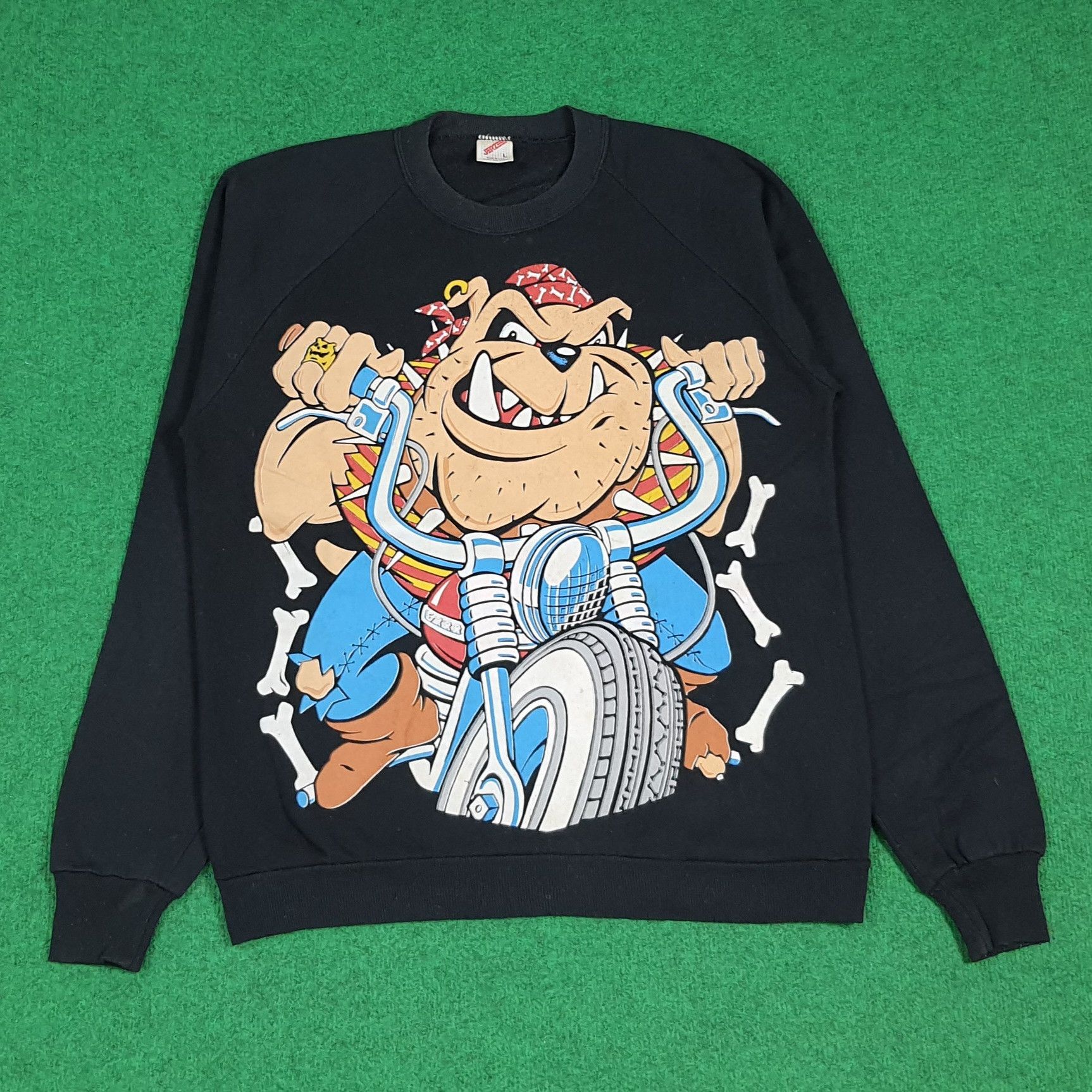 Jerzees Vintage 90s Jerzees Biker Bulldog Sweatshirt C283N4 Size US M / EU 48-50 / 2 - 1 Thumbnail