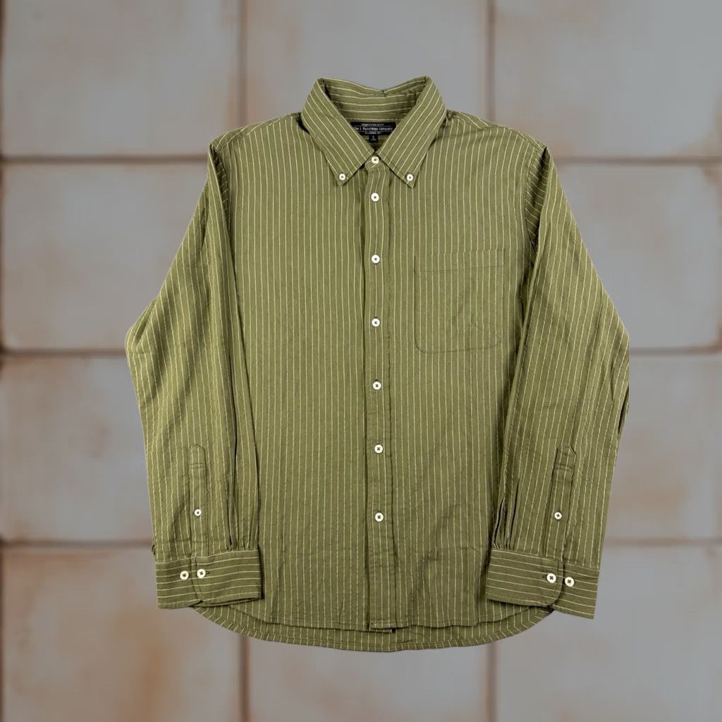 Vintage VINTAGE J. Peterman Shirt Men L Green Button-Up Cotton Linen Long Sleeve Button-Front Collared Solid Preppy Classic Mens Size US L / EU 52-54 / 3 - 1 Thumbnail