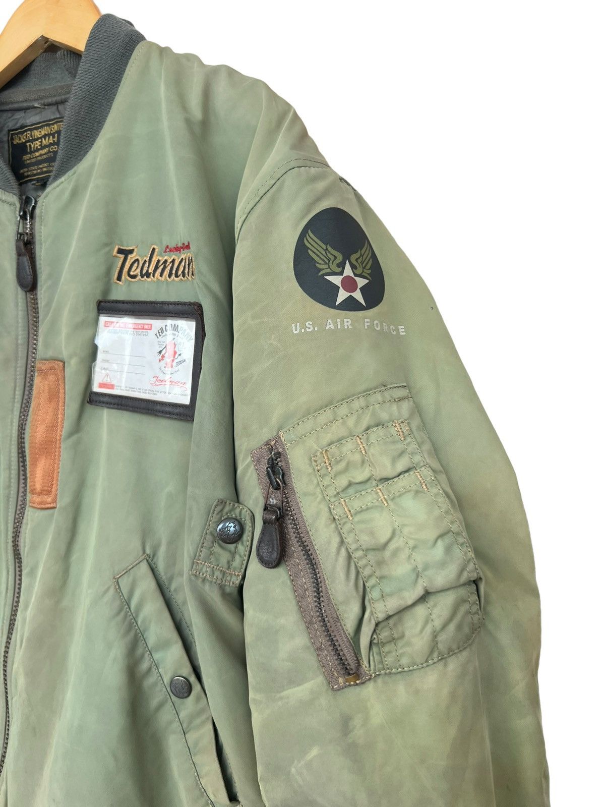 Tedman Vtg USAF Tedman Ted Company MA1 Sunfaded Baggy Bomber Jacket Size US L / EU 52-54 / 3 - 12 Thumbnail