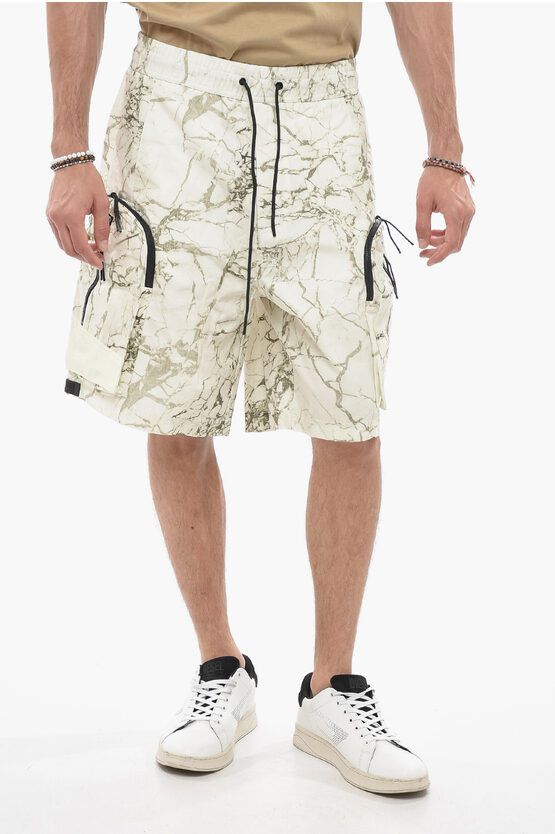 image of A Cold Wall Logo Print Cargo Shorts in Beige, Men's (Size 31)