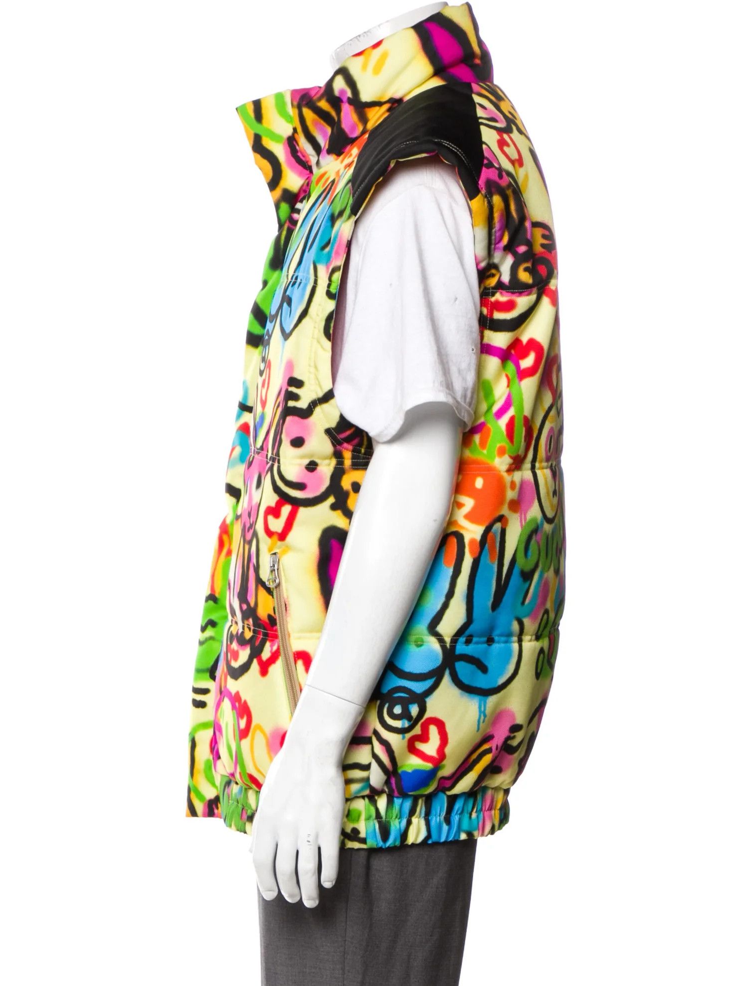 Gucci o1s1wg110125 Bunny Print Padded Nylon Vest in Multicolor Size US M / EU 48-50 / 2 - 2 Thumbnail