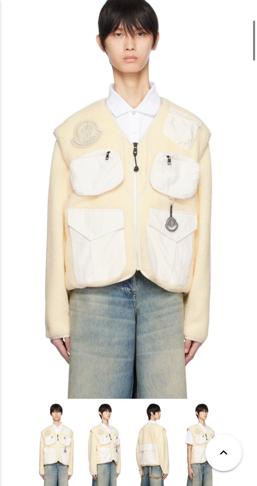 Moncler Moncler/Pharrell Williams Off-White Convertible Down Jacket Size US M / EU 48-50 / 2 - 19 Thumbnail