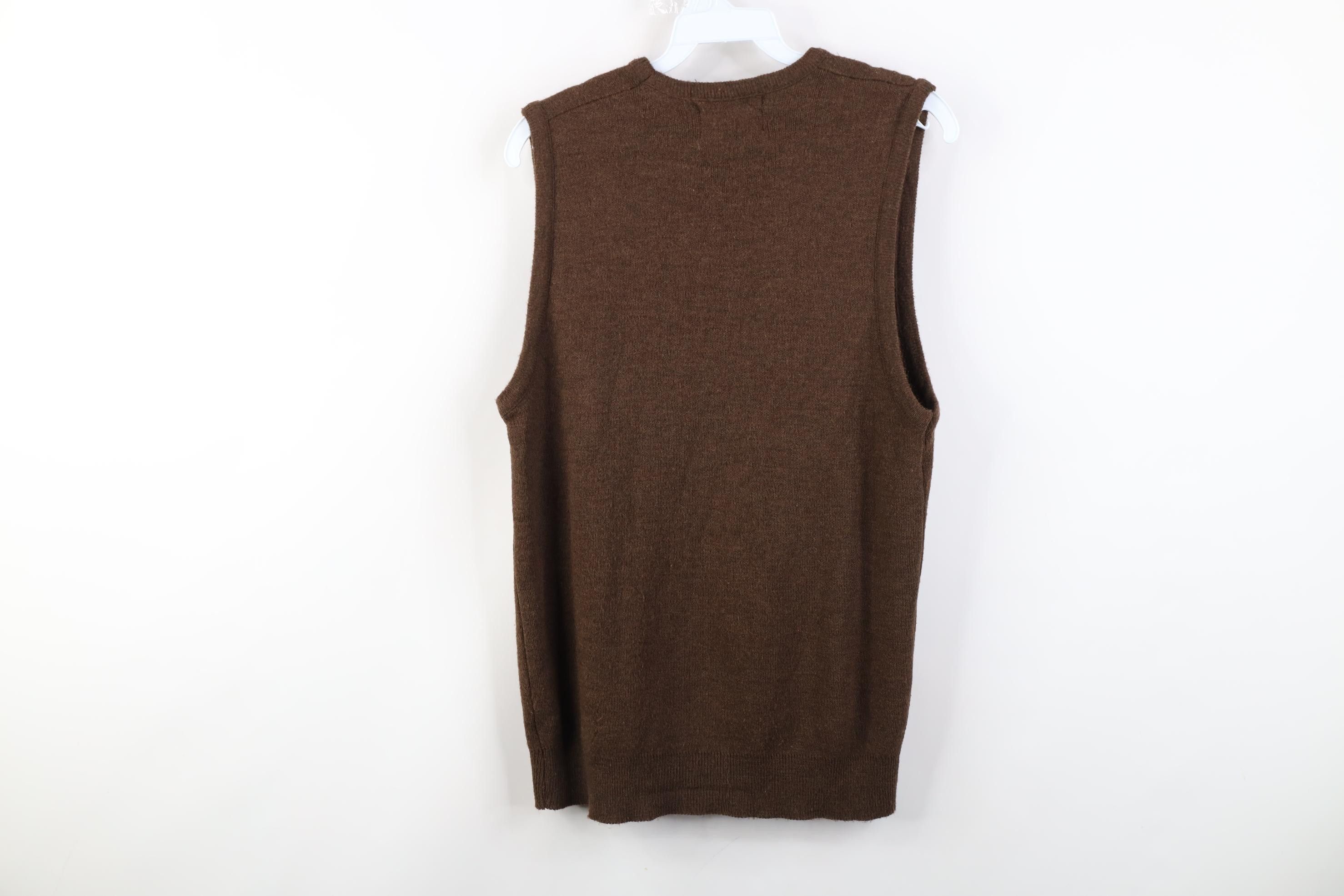 Vintage Vintage 70s Streetwear Knit V-Neck Sweater Vest Brown USA Size US M / EU 48-50 / 2 - 6 Thumbnail