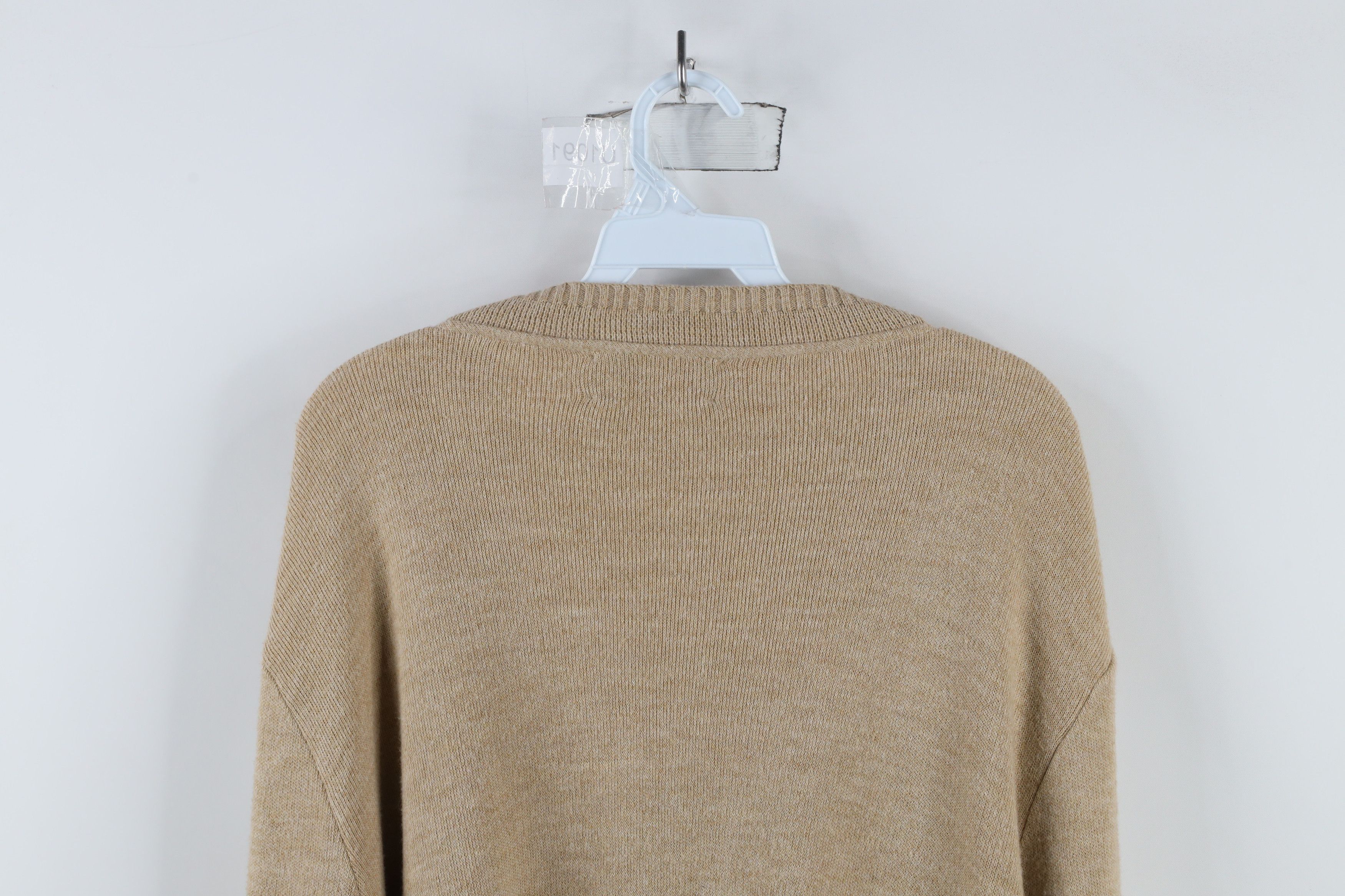 Vintage Vintage 90s Streetwear Cardigan Sweater Beige USA Acrylic Size US L / EU 52-54 / 3 - 10 Thumbnail