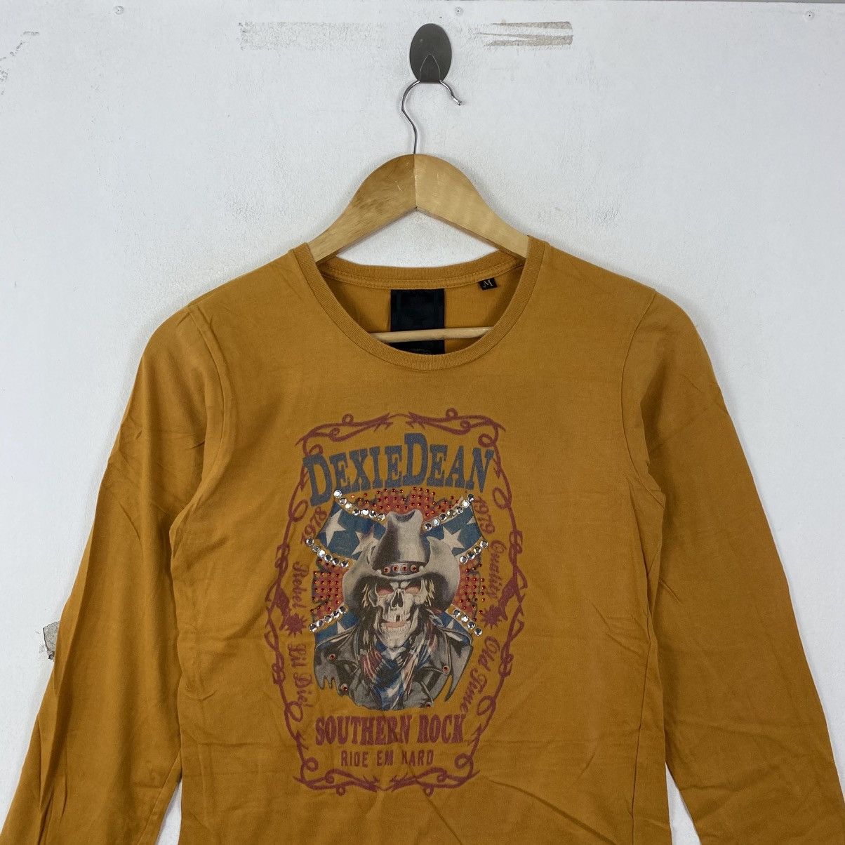 Japanese Brand Dexie Dean Y2K Southern Rock Skull Rhinestone Shirt M Size US M / EU 48-50 / 2 - 3 Thumbnail