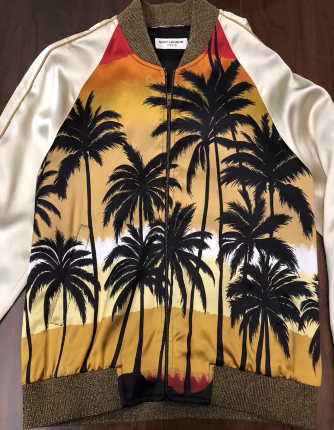Saint Laurent Paris Saint Laurent Coconut Tree Silk Jacket Size US S / EU 44-46 / 1 - 3 Thumbnail