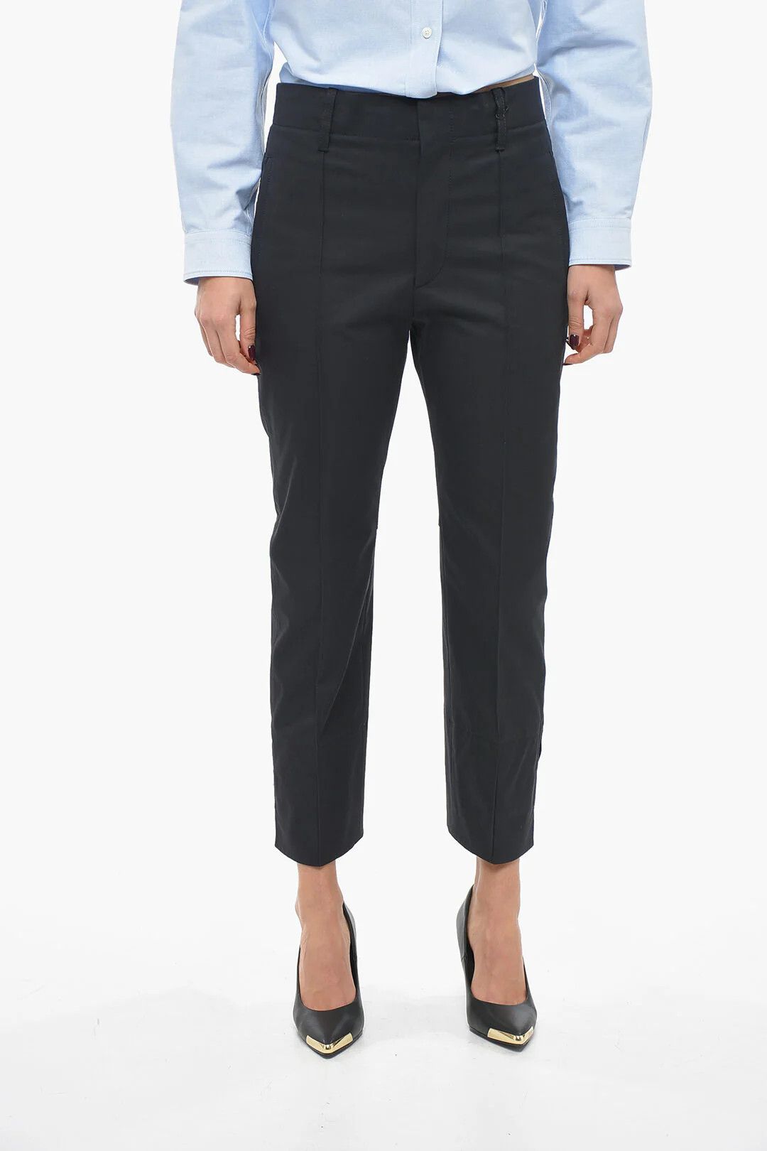 Bottega Veneta og1mm0426 Cotton Twill Tapered Pant in Blue Size 27" / US 4 / IT 40 - 1 Thumbnail