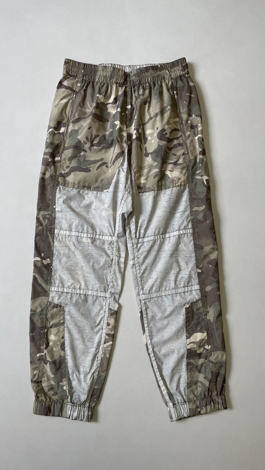 Dries Van Noten Sample White Coated Camo Nylon Utility Trousers Size US 34 / EU 50 - 1 Thumbnail